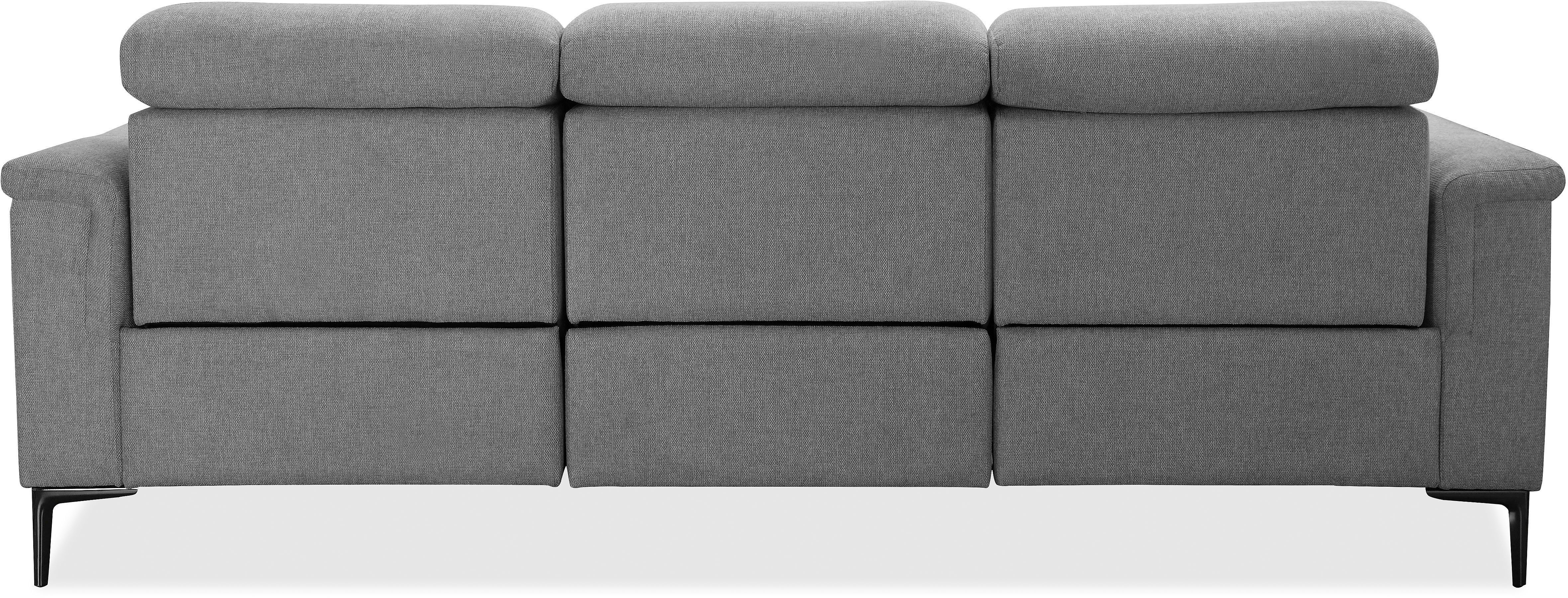 Home affaire 3-zitsbank Lund, met handmatige en elektrische relaxfunctie in 2 zittingen (links en rechts), usb-a, echt leer, kunstleer, geweven stof,