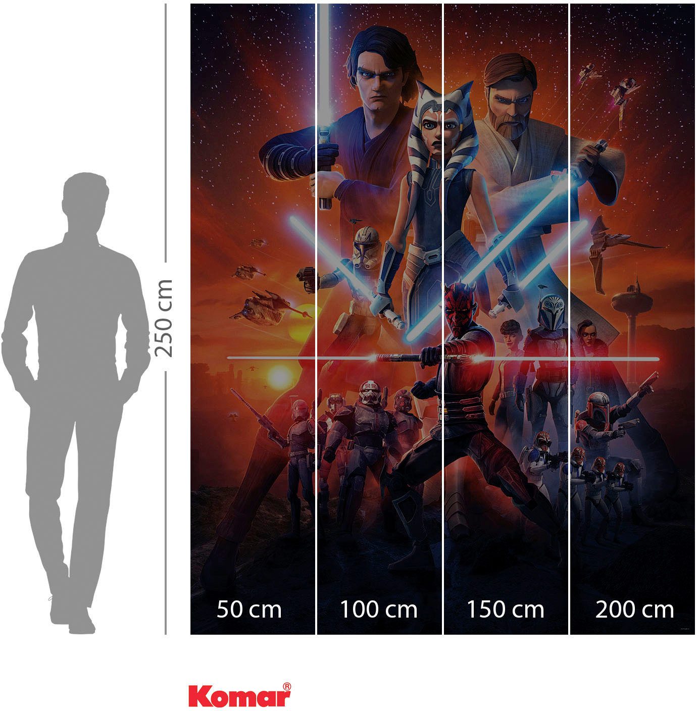 Komar Fotobehang Vlies fotobehang - Star Wars Clone Wars Mission - grootte 200 x 250 cm (1 stuk)