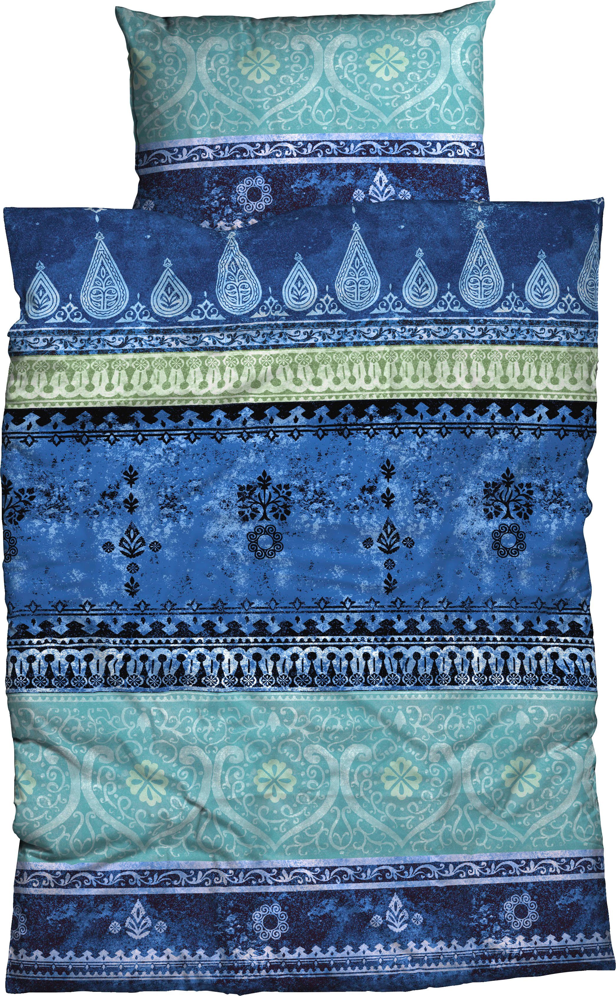 CASATEX Beddengoed Indi romantisch, oosters, zacht en gezellig dekbedovertrekken blauw