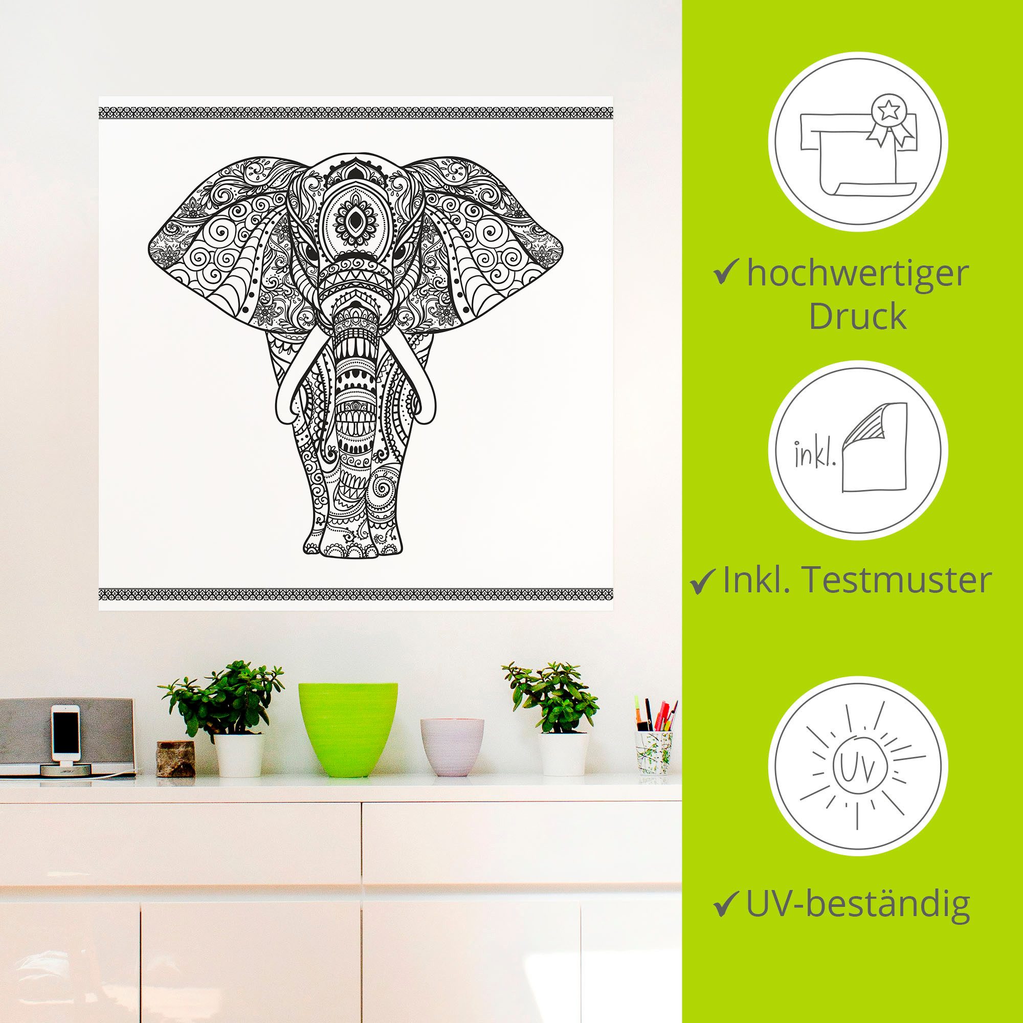 Artland artprint Elefant in Mandala