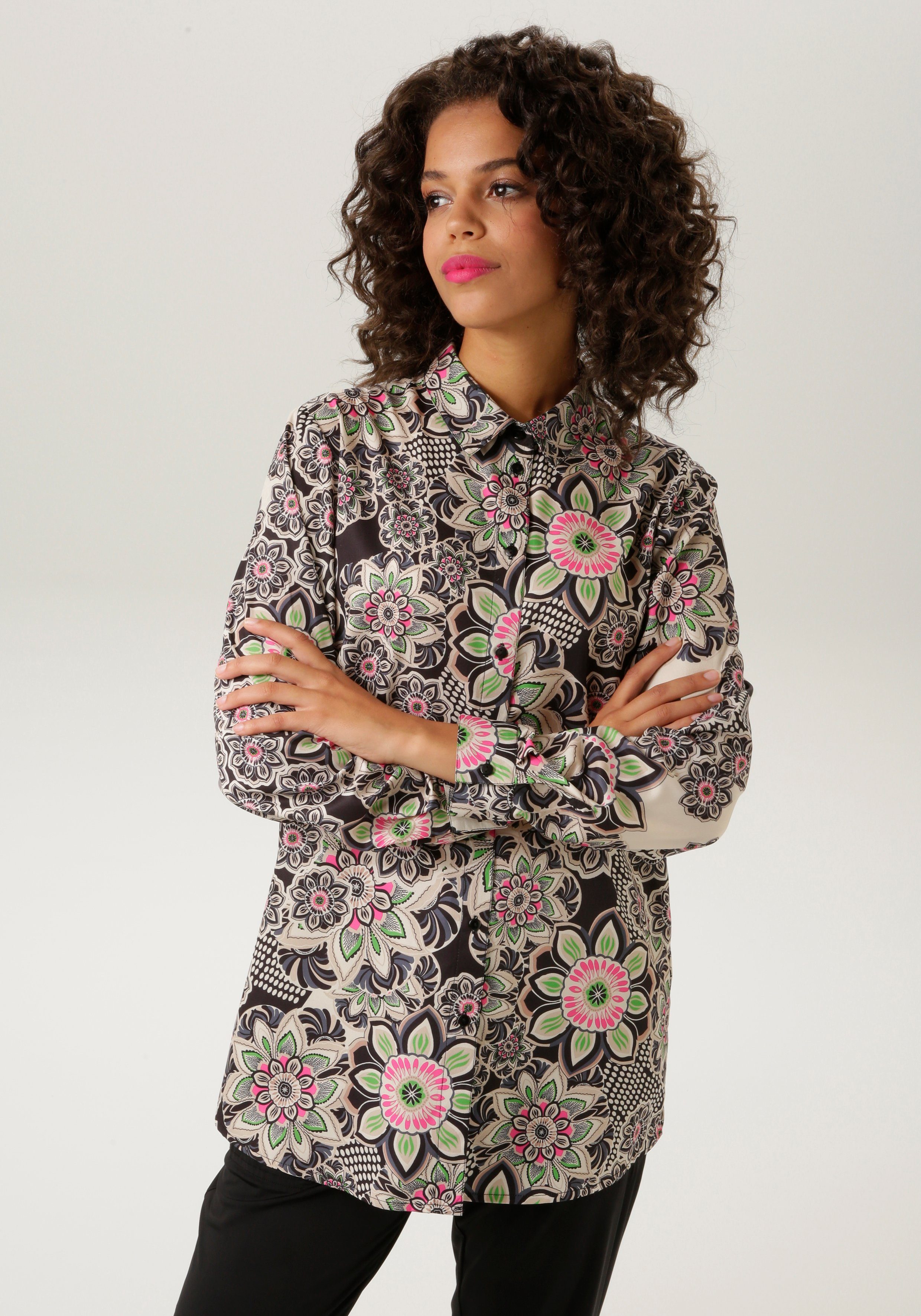 Aniston CASUAL Overhemdblouse met sensationele mandala-bloemenprint