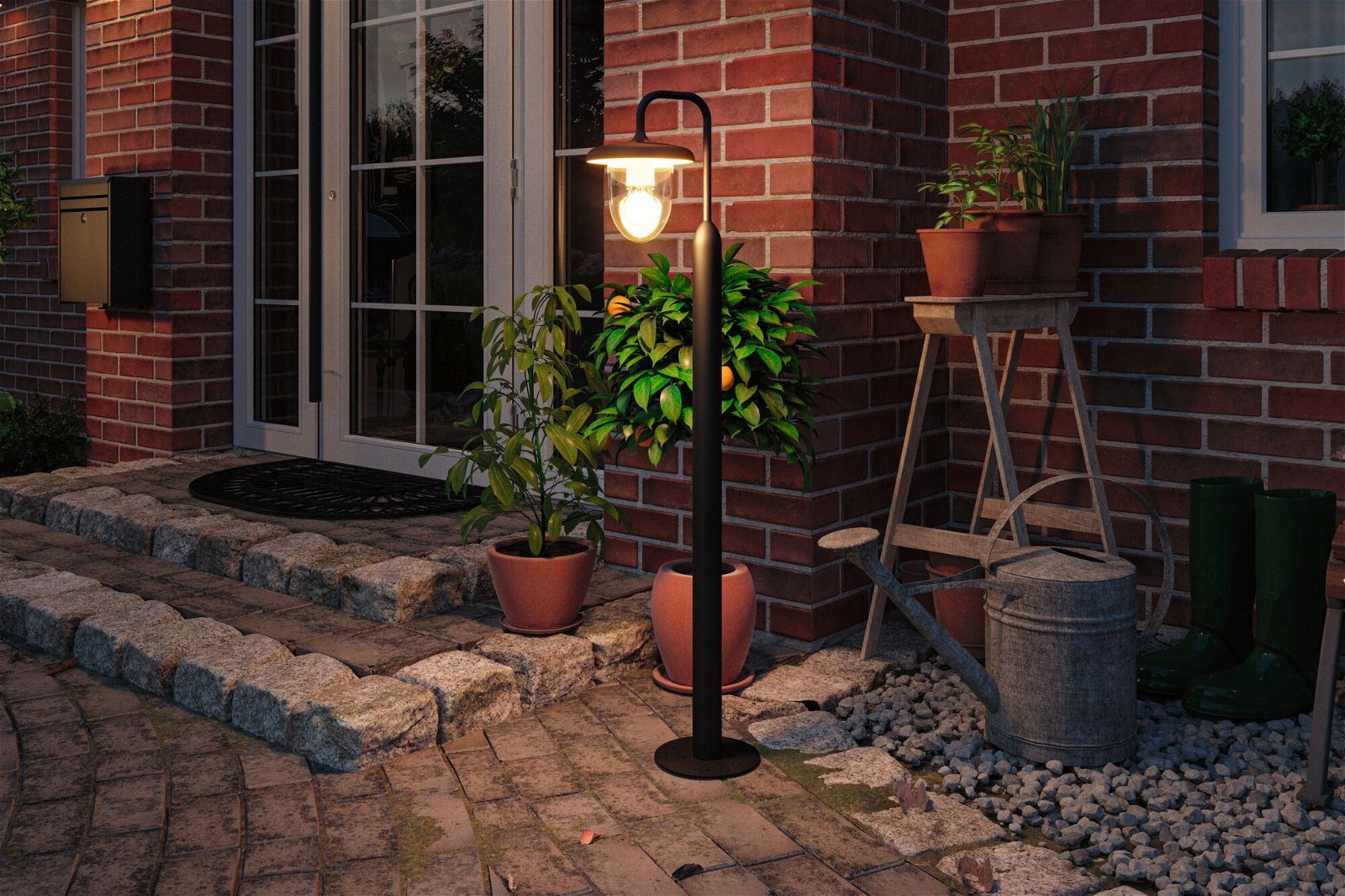 Paulmann Led-wandlamp voor buiten Vintario IP44 rond 180x250mm max. 20W 230V Antraciet Aluminium (1 stuk)