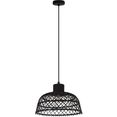 eglo hanglamp ausnby zwart - oe37 x h110 cm - excl. 1x e27 (elk max. 40 w) - gevlochten hout - hanglamp - hanglamp - hanglamp - plafondlamp - lamp - eettafellamp - eettafel - retro - vintage - houten lamp zwart