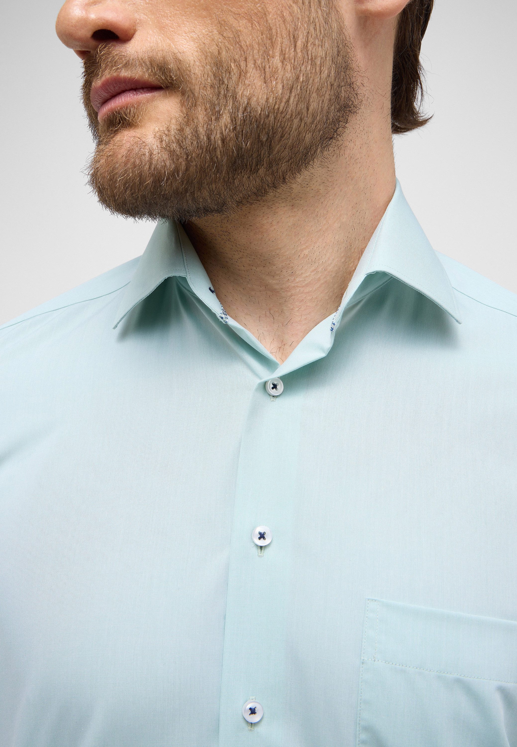 Eterna Overhemd met lange mouwen Comfort fit NON IRON (strijkvrij)