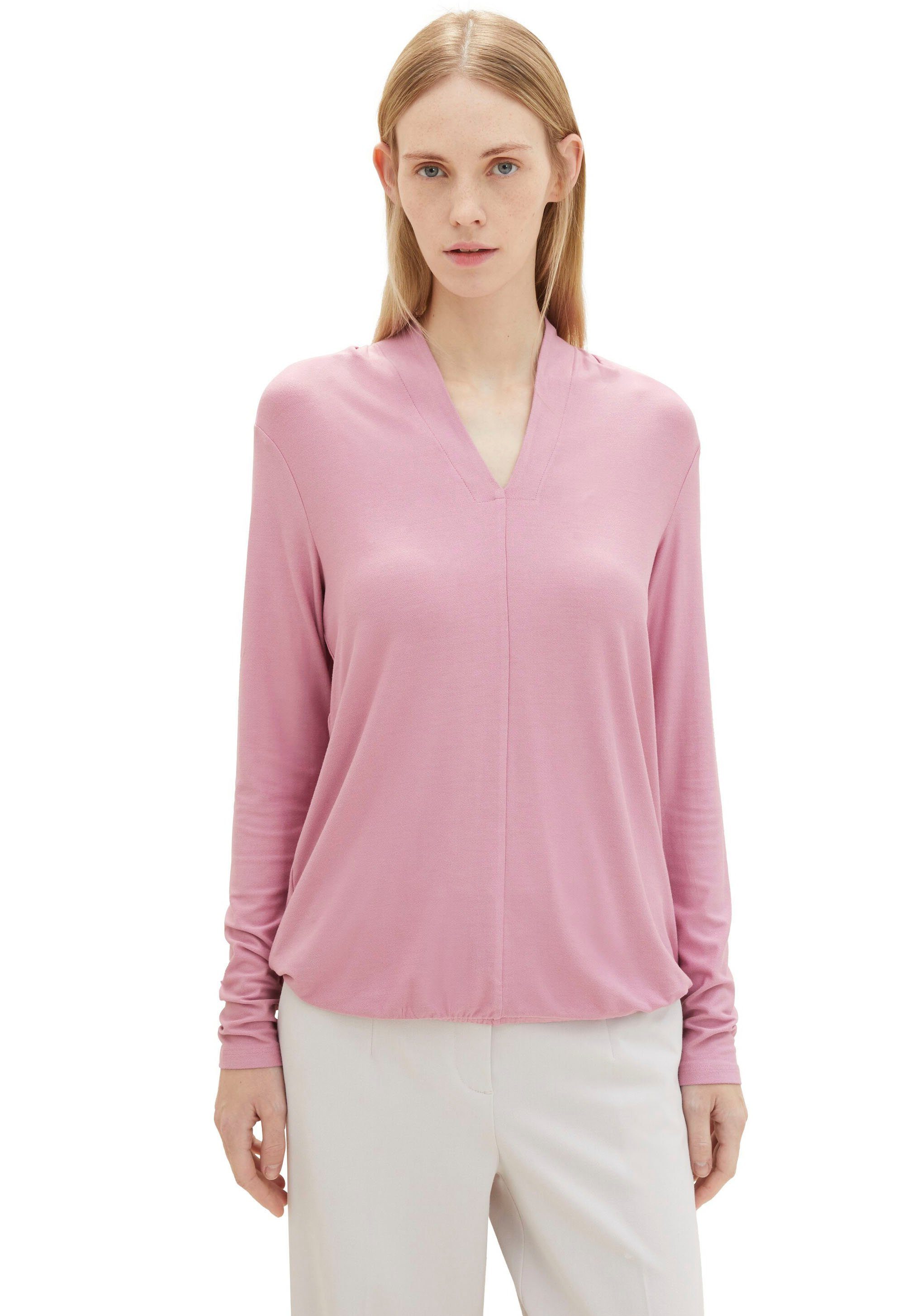 Tom Tailor Shirt met lange mouwen in unikleur
