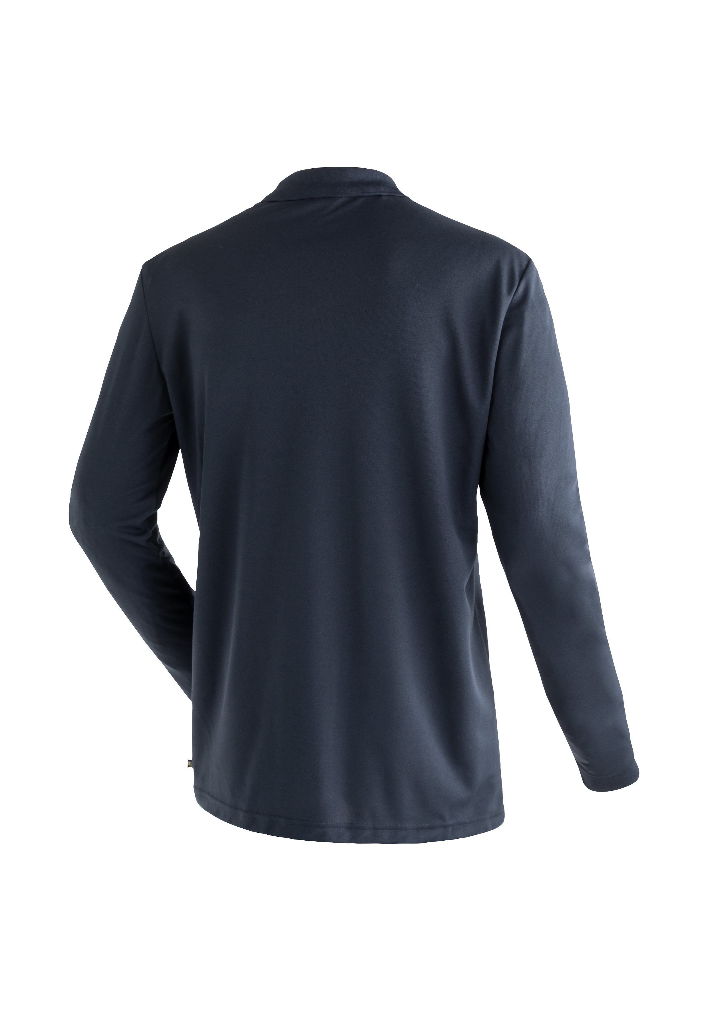 Maier Sports Poloshirt Ulrich L/S Heren functioneel shirt, lange mouw vrijetijdsshirt met overhemdkraag, regular fit