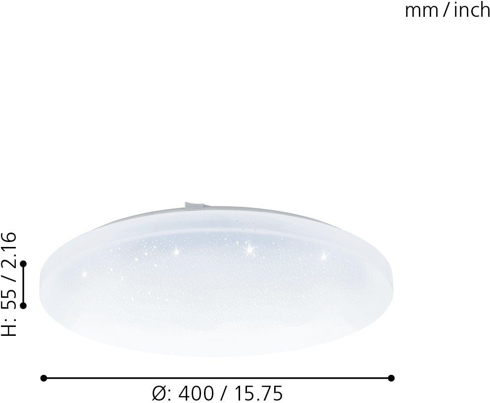 EGLO Plafondlamp FRANIA-A wit / ø40 x h5,5 cm / inclusief1x led-plank (19w) / dimbaar (1 stuk)