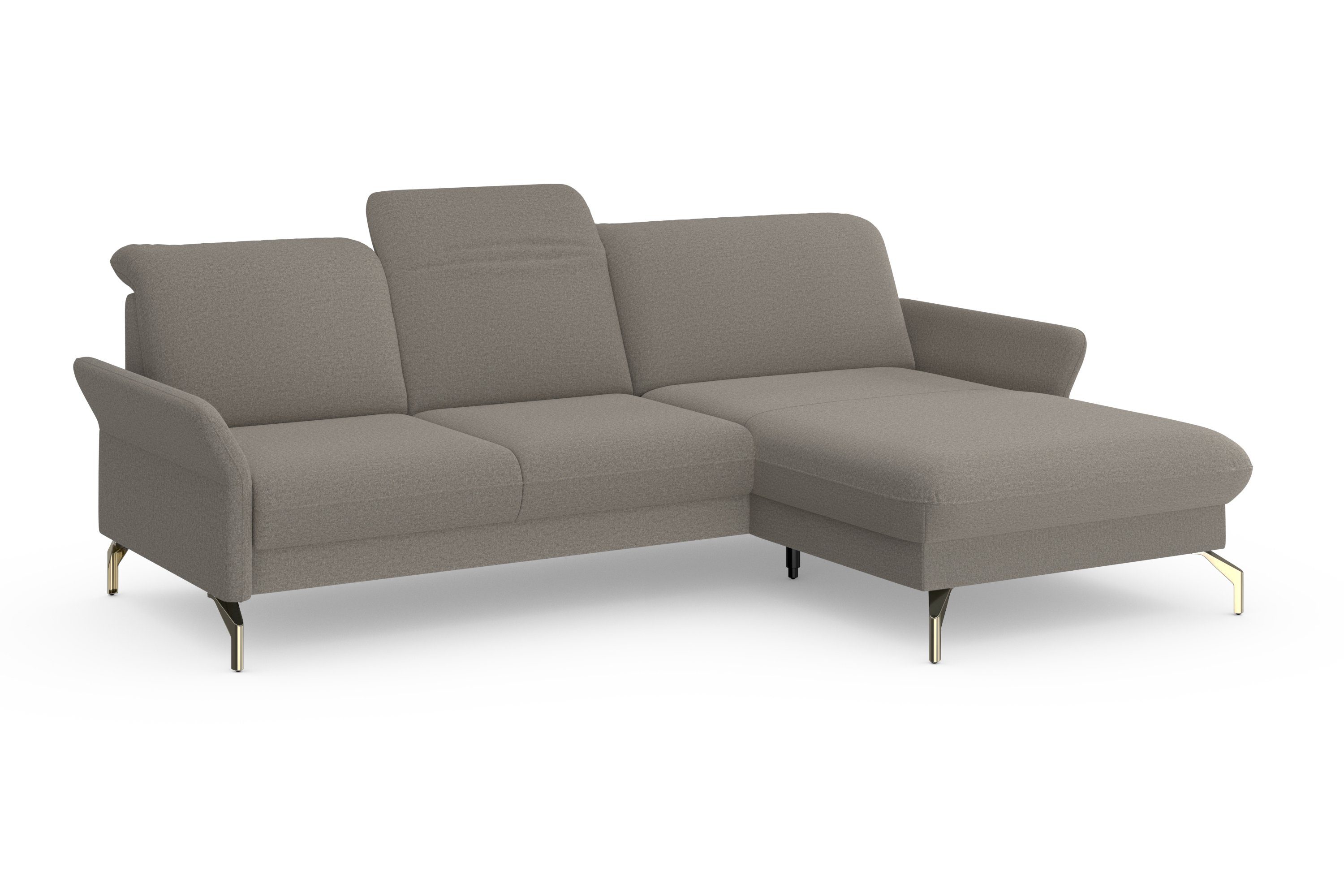 sit&more Hoekbank Fashion L-vorm naar keuze met verstelbare hoofdsteun, uittrekzitting, motorisch, nikkel poten