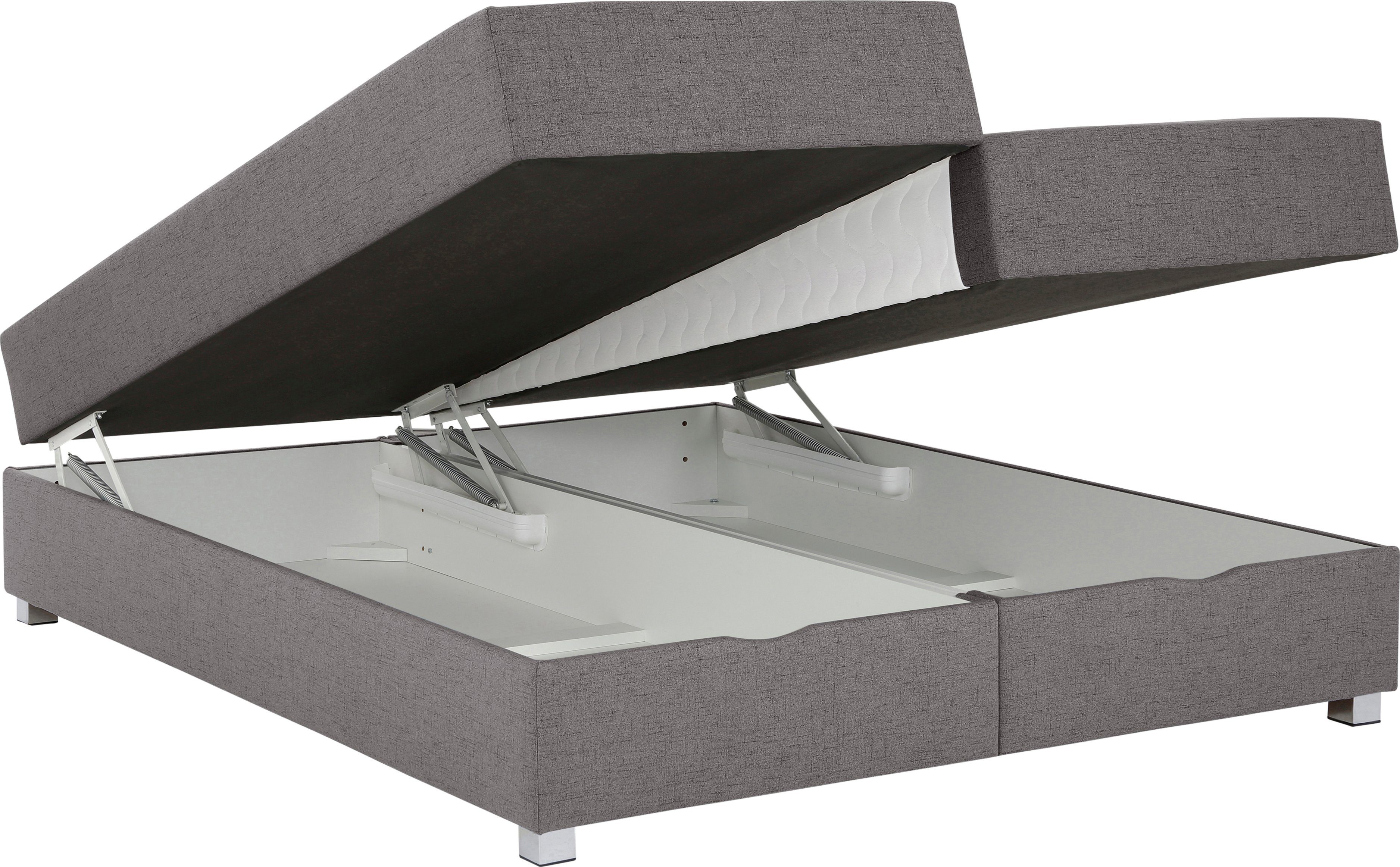 INOSIGN Boxspring Alexis zonder hoofdbord - ideaal voor ruimtes met schuine plafonds, in 4 breedten