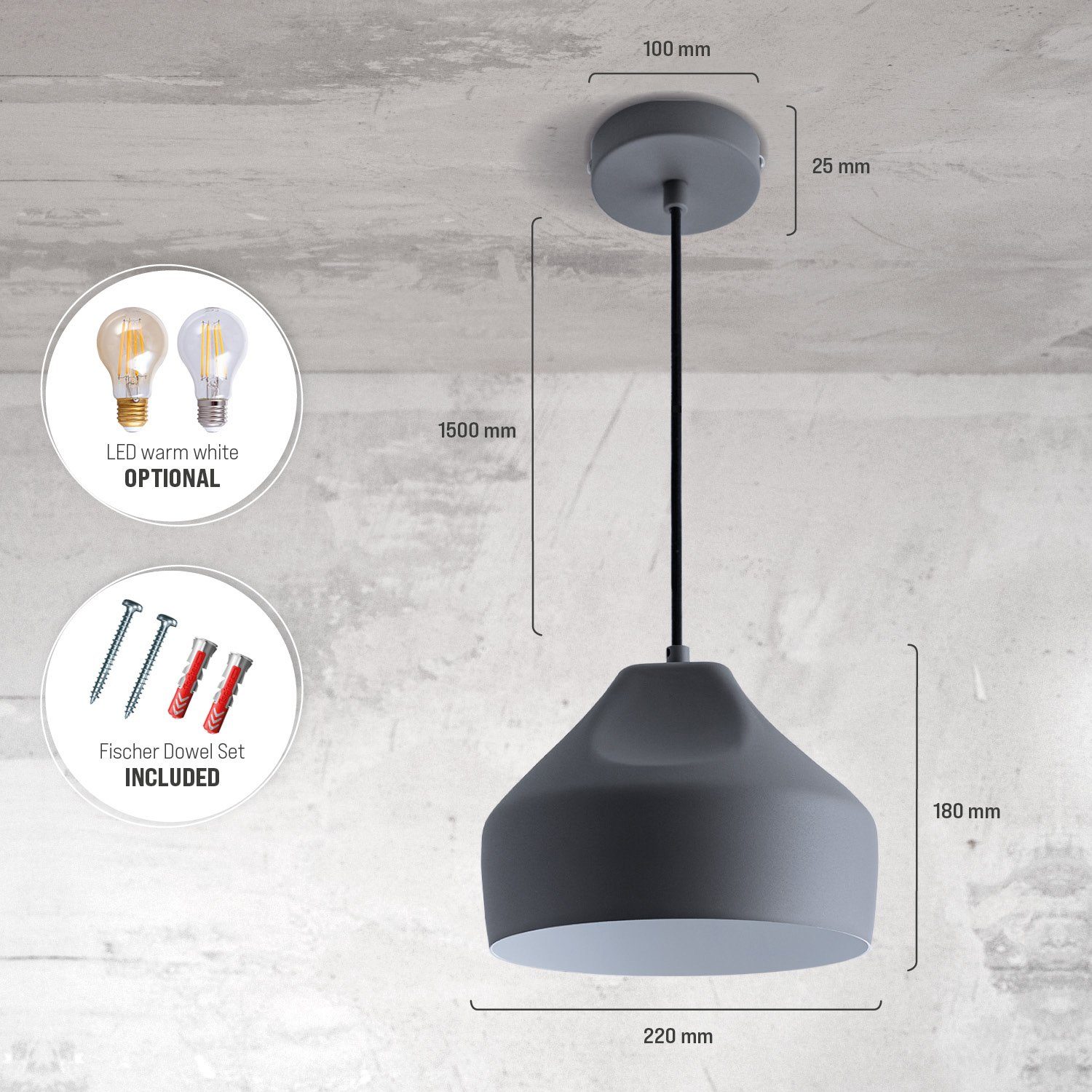 Paco Home Hanglamp HURLEY U Hanglamp eetkamer keukenlamp hangend Eettafellamp binnenin in goudkleur