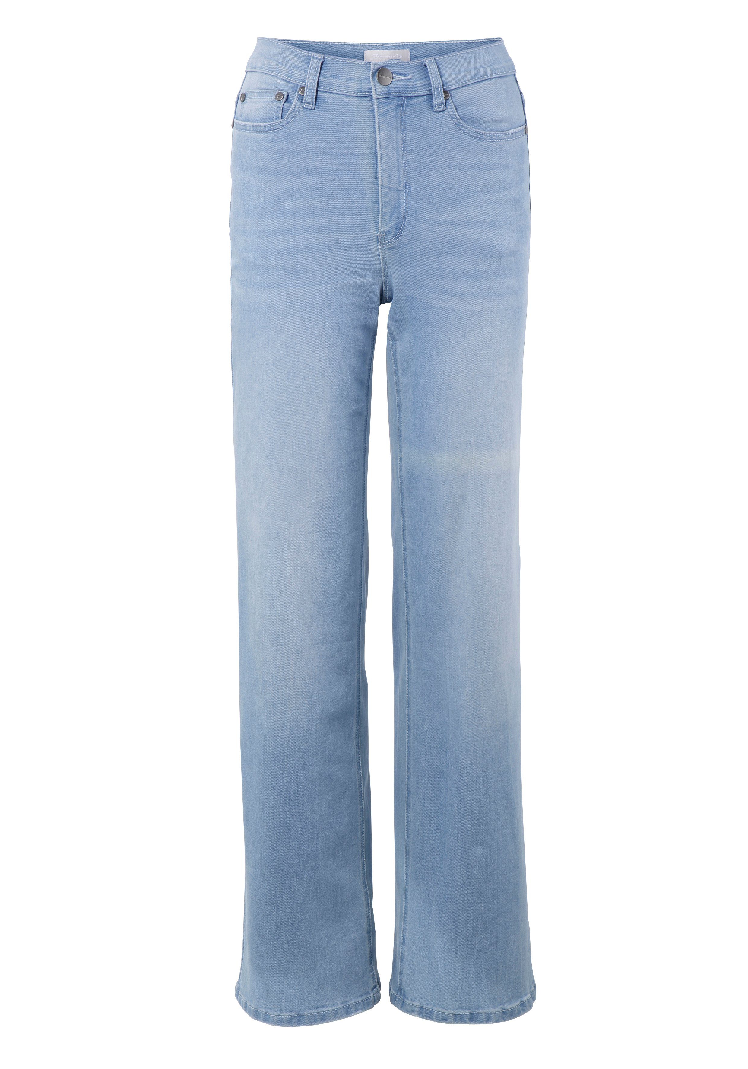 Tamaris Wijde jeans figuurvolgende pasvorm, met steekzakken, hoge taille