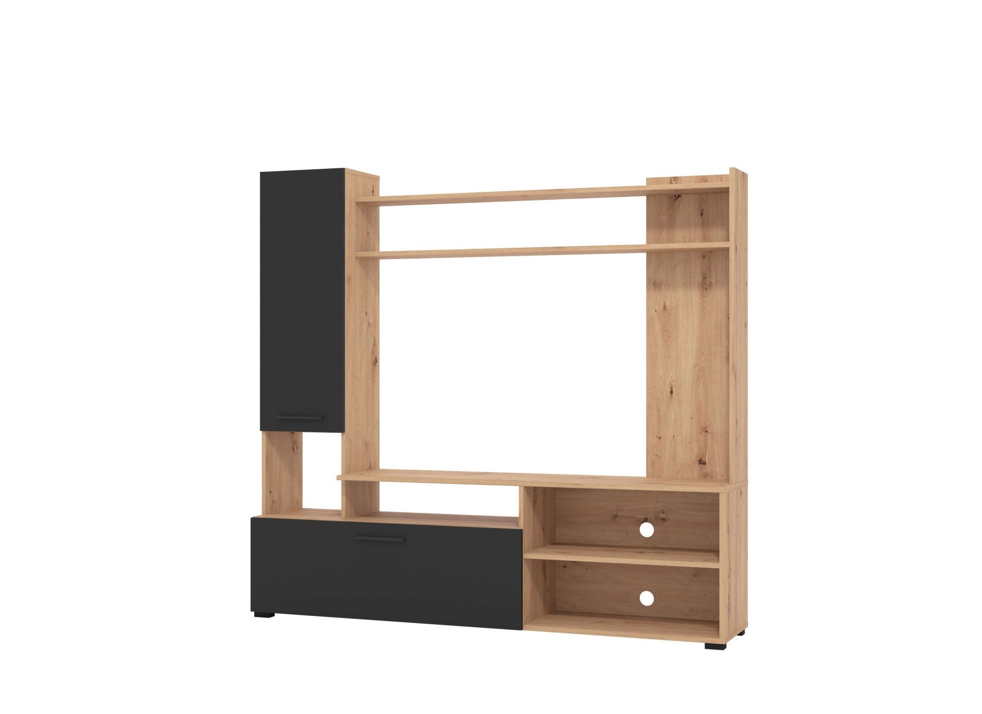 INOSIGN Wandmeubel Braga woonwand, mediawand, aanbouwwand, voor TV tot 60', breedte 169 cm (complete set, 3-delig)