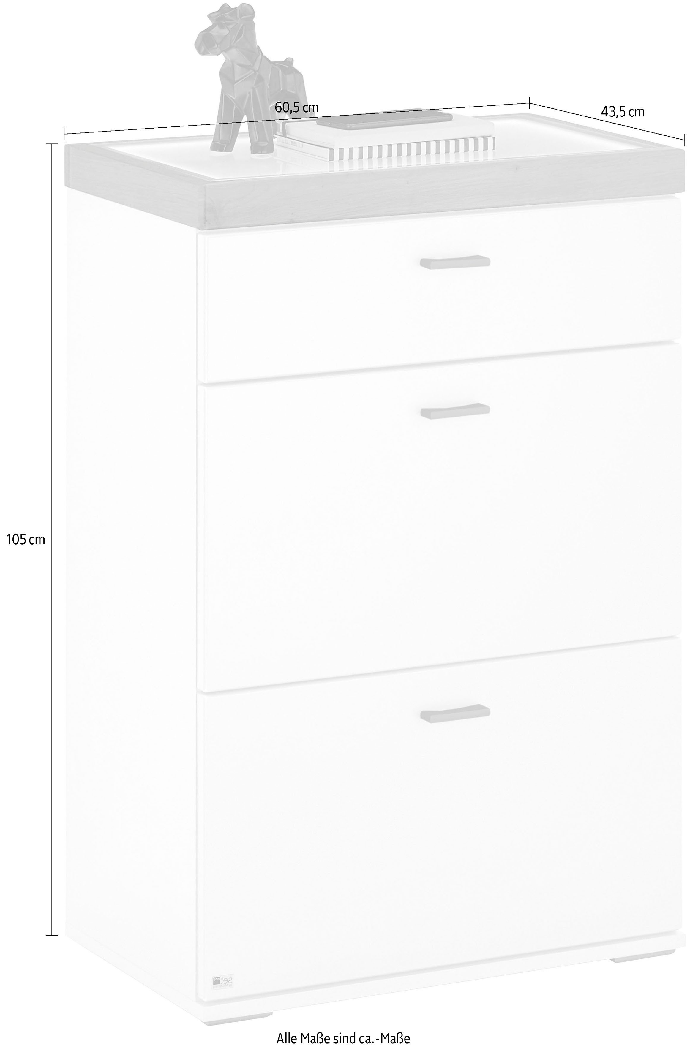 set one by Musterring Dressoir Lancaster Dielen inclusief led-verlichting, in 2 kleuren verkrijgbaar, b 61 x h 104 cm
