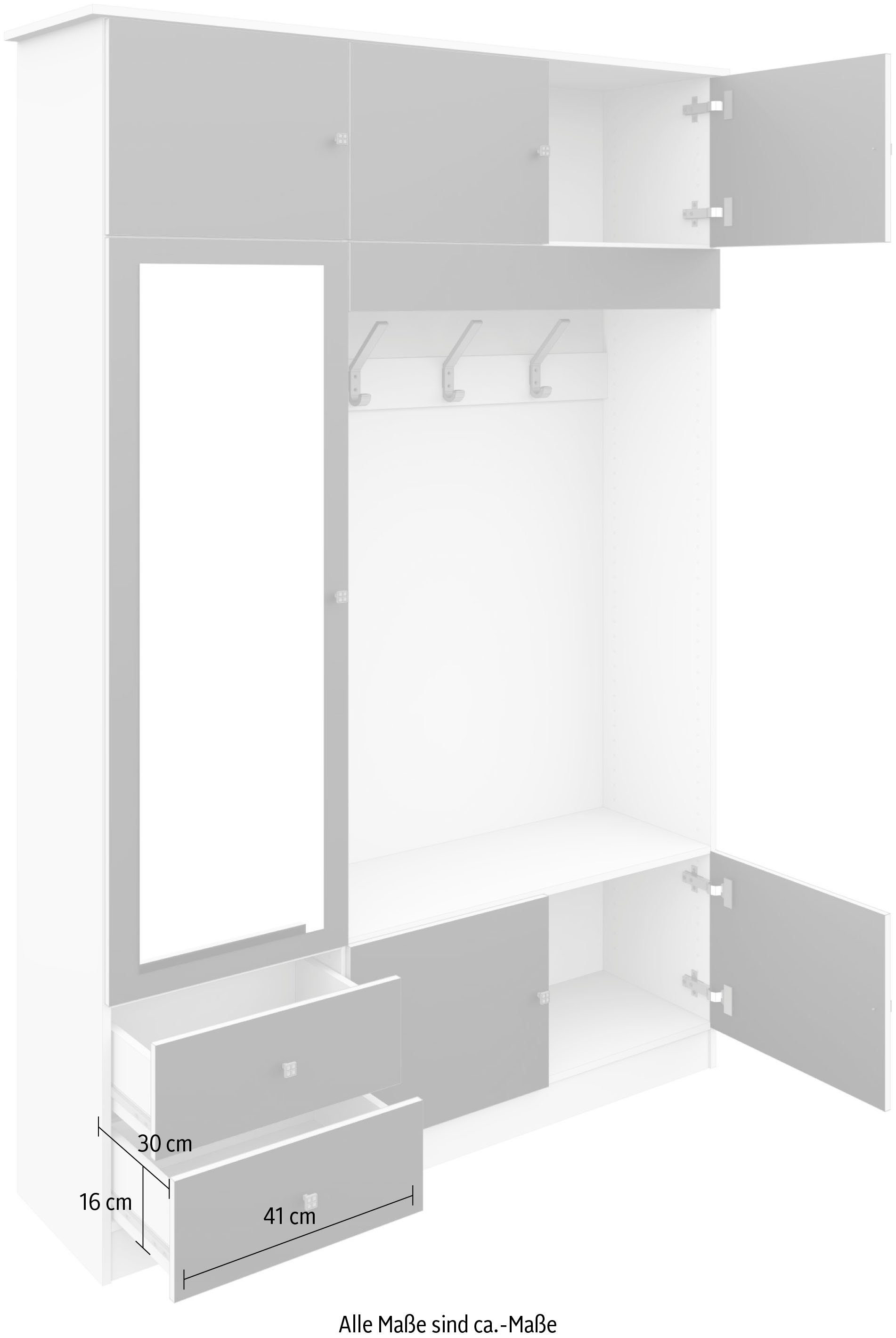 borchardt Möbel Kledingkast Kompakta Hoogte 202 cm