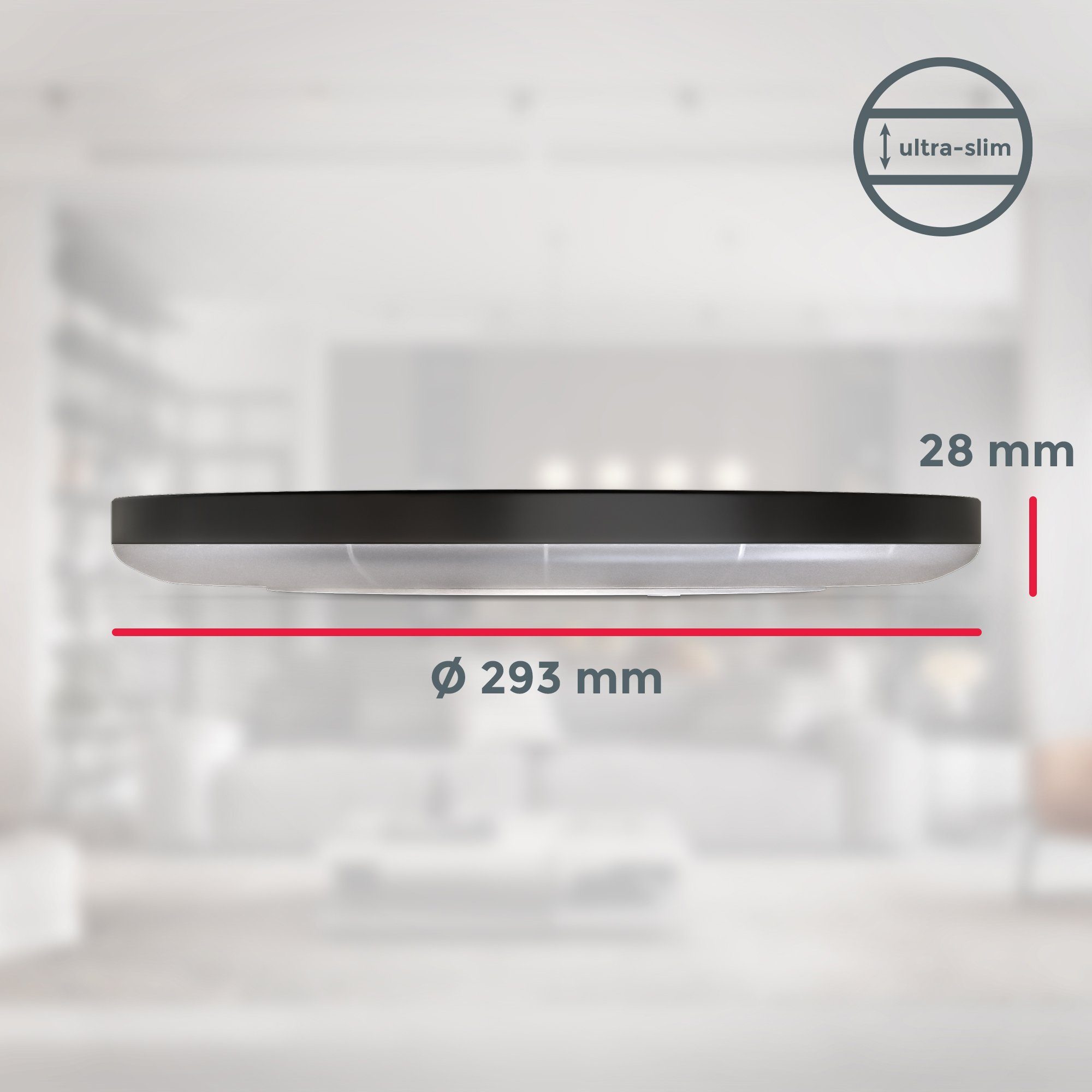 B.K.Licht Scherm Plafondlamp, 18 Watt, ultra-dun, indirect licht, neutraal wit