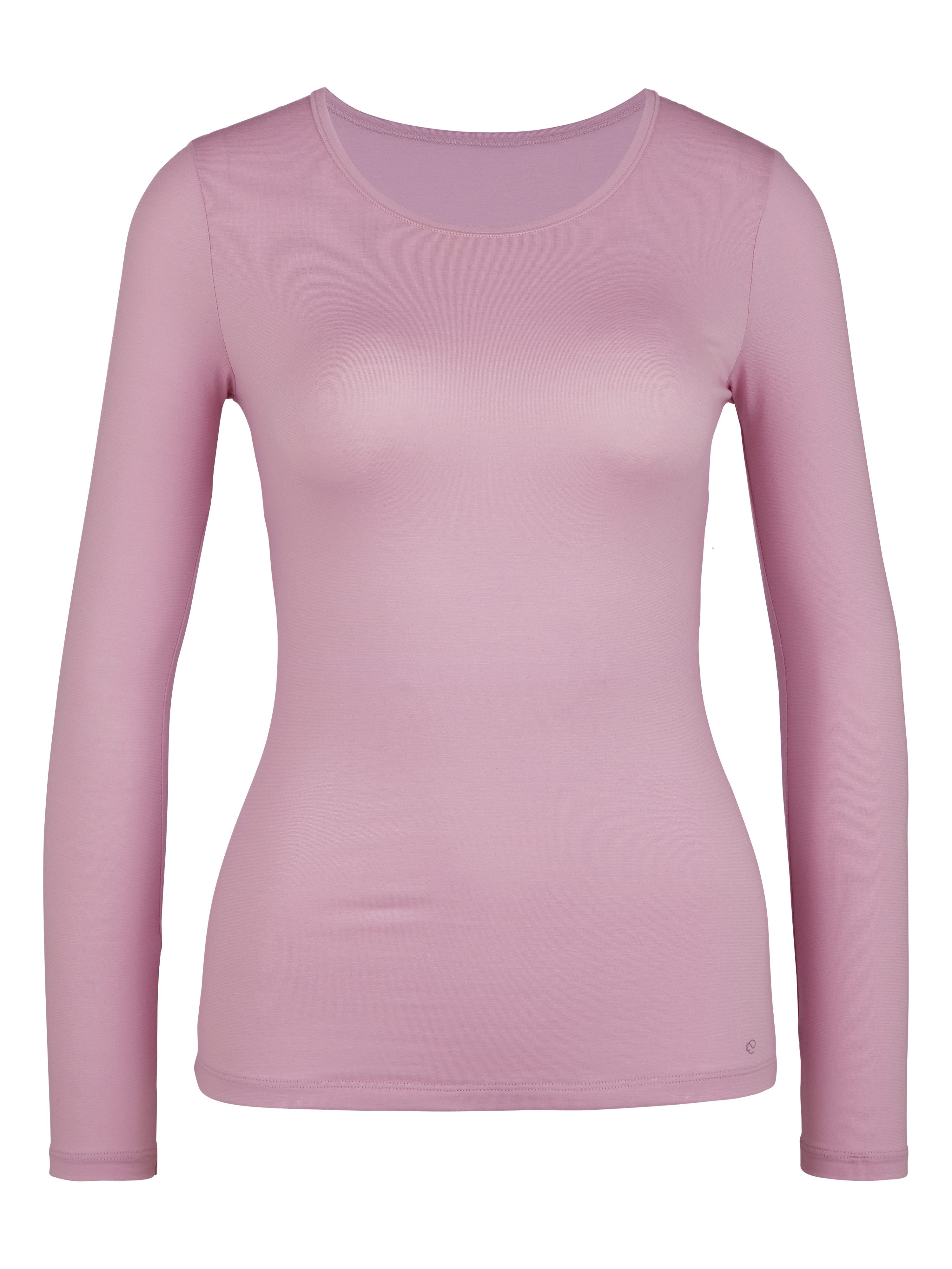 CALIDA Shirt met lange mouwen Natural Comfort met platte naadverwerking bij de decolleté en taille