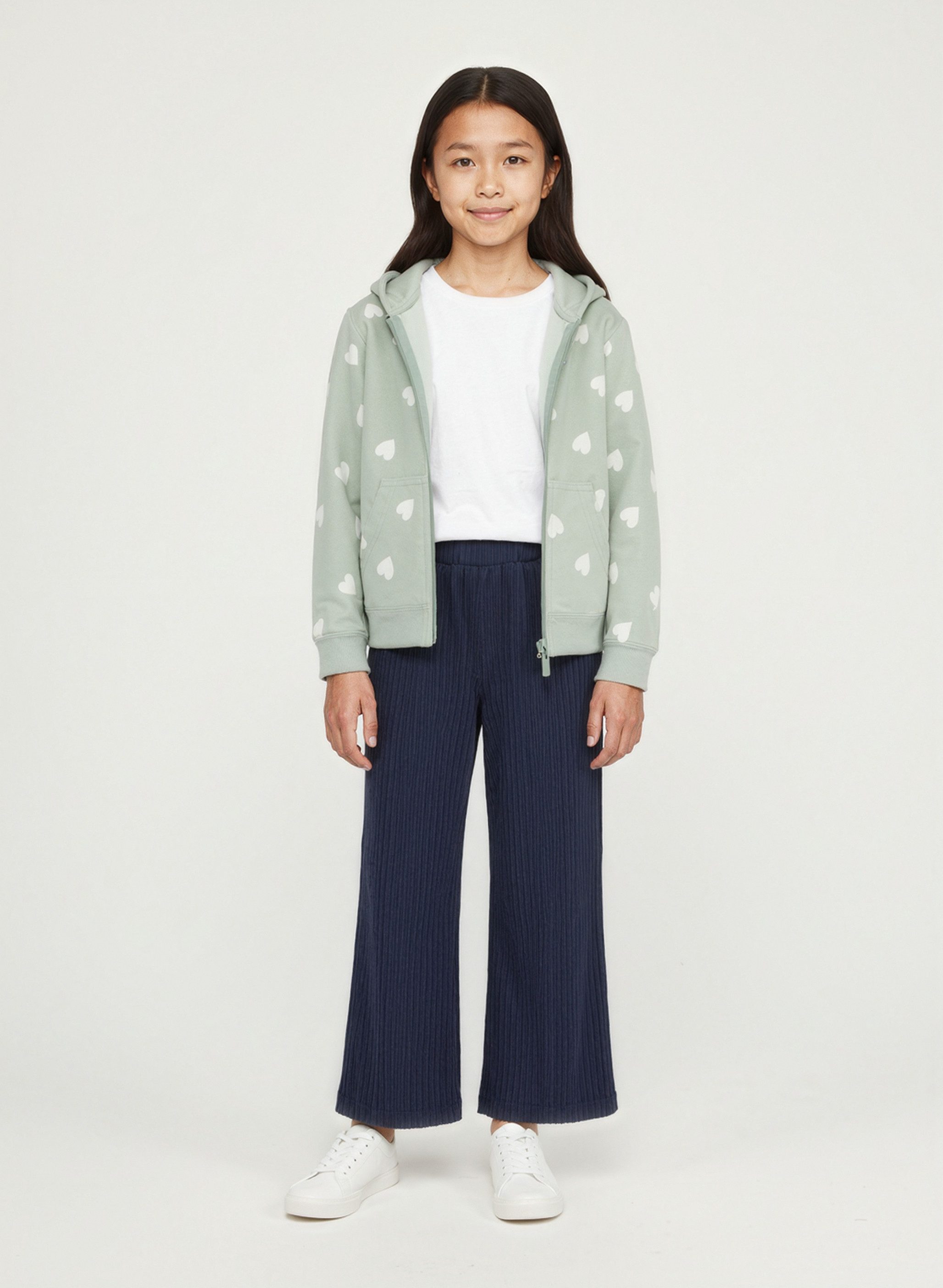 Blue Seven Capuchonsweatvest in prachtige hartjes-alloverprint