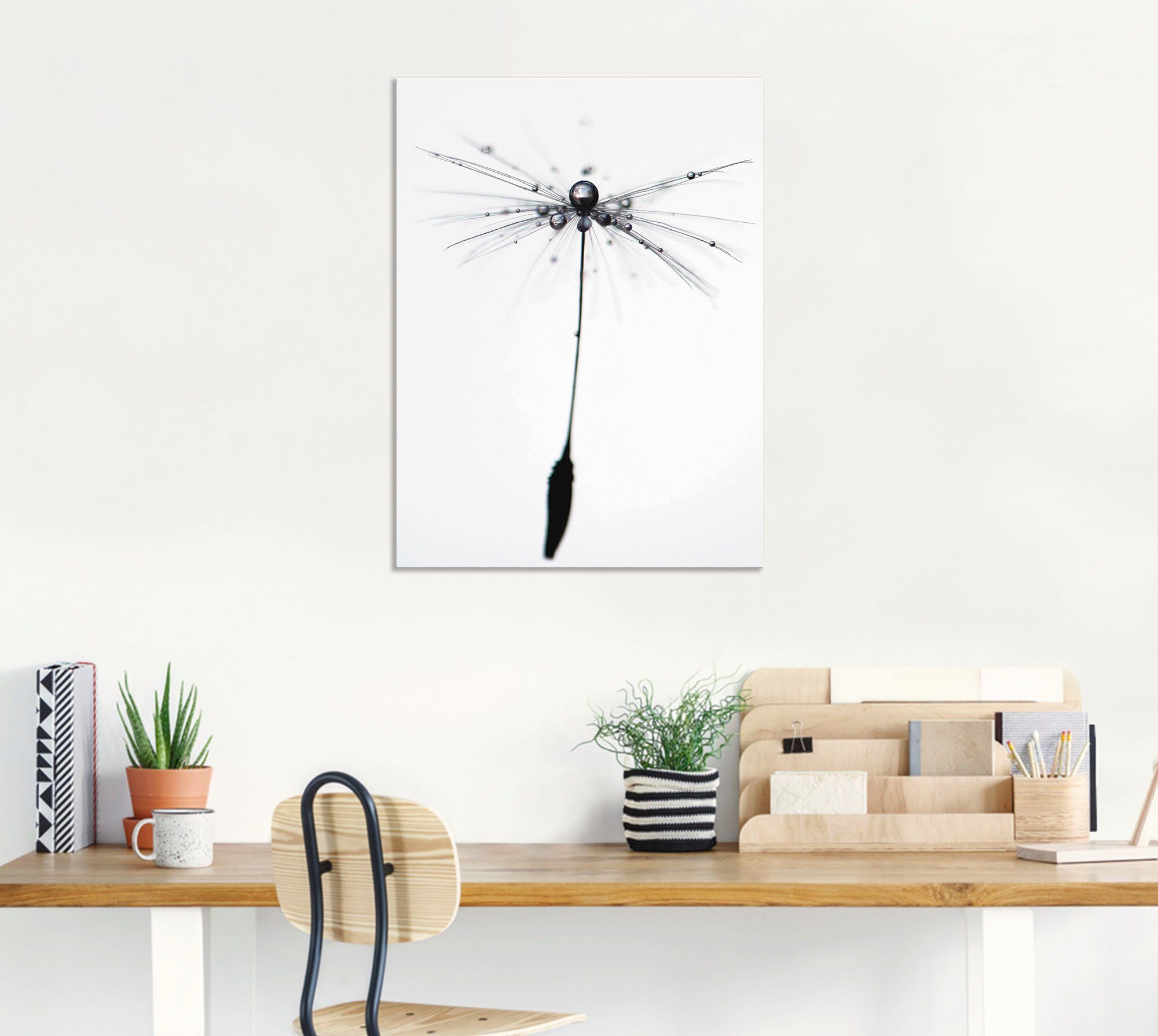 Artland Artprint op linnen Pluizenbol Alone gespannen op een spieraam