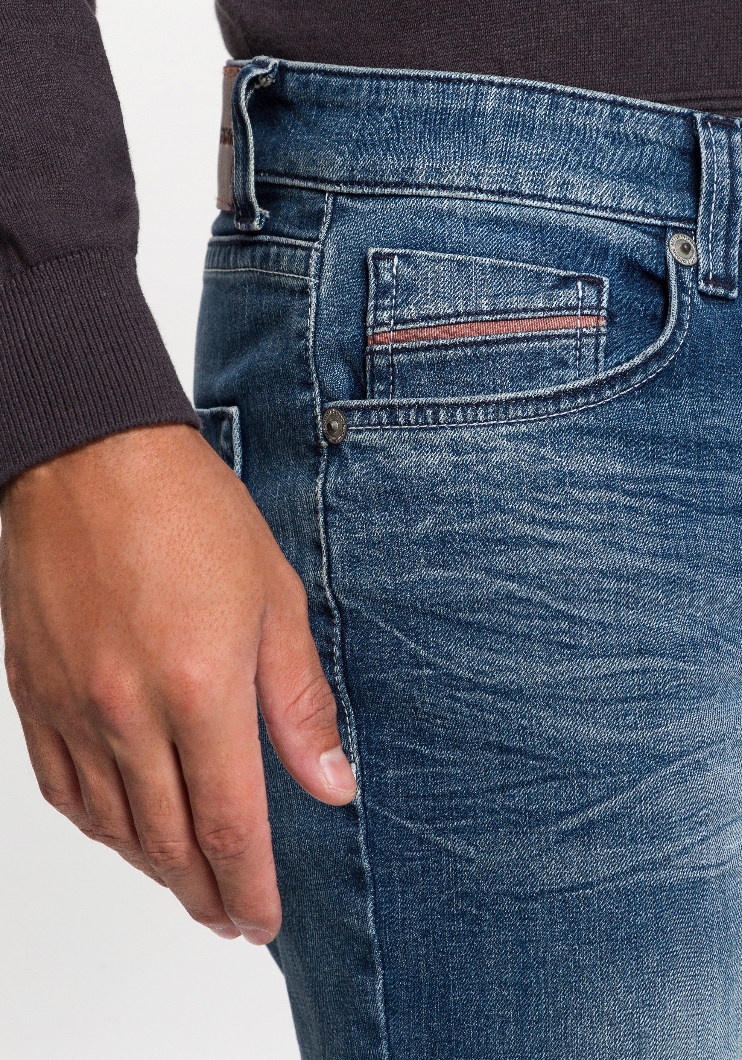 Bruno Banani Straight jeans Dylan rechte pasvorm, used-wassing, lage taille