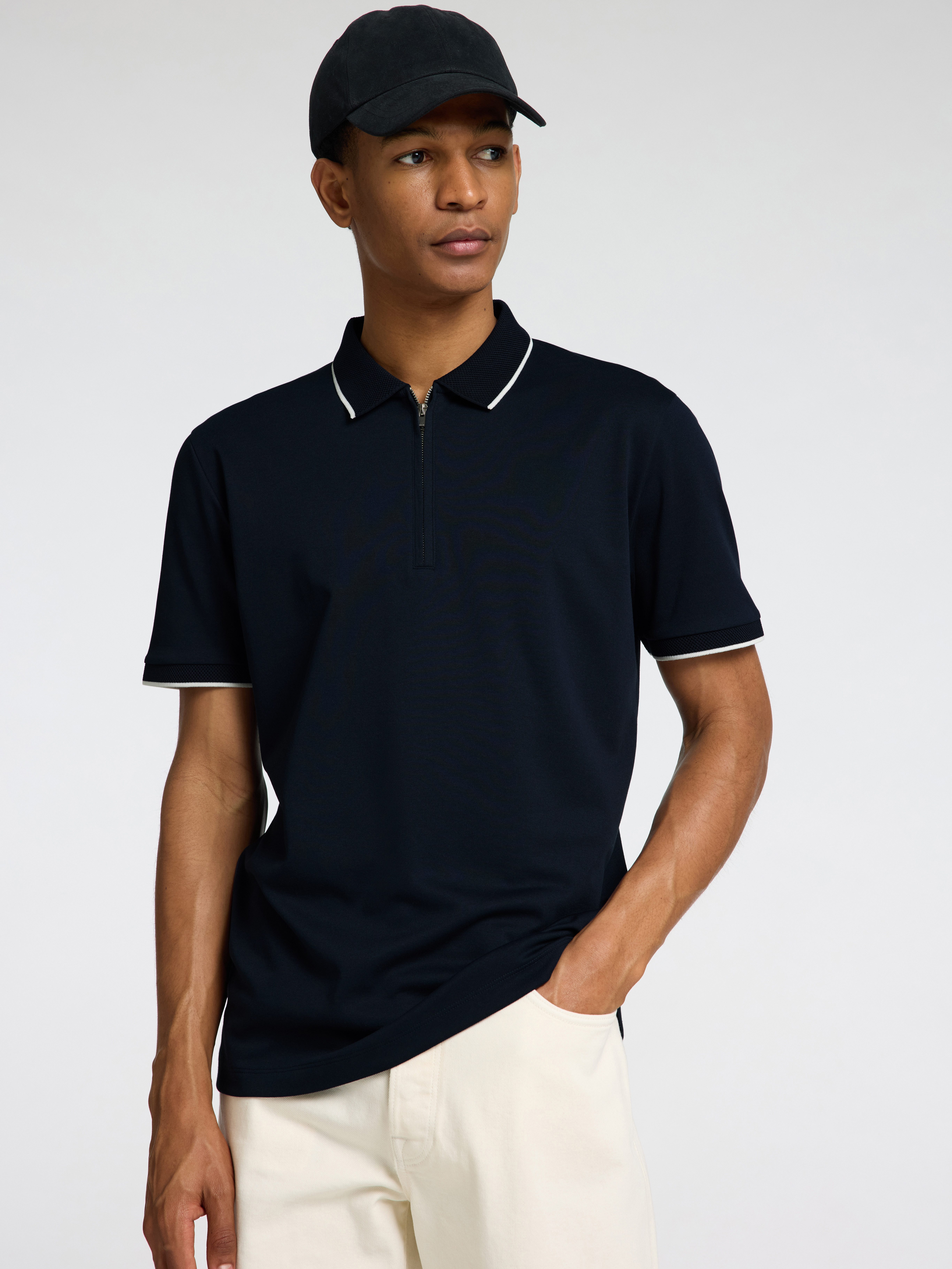 SELECTED HOMME Poloshirt SLHFAVE SPORT ZIP SS POLO NOOS