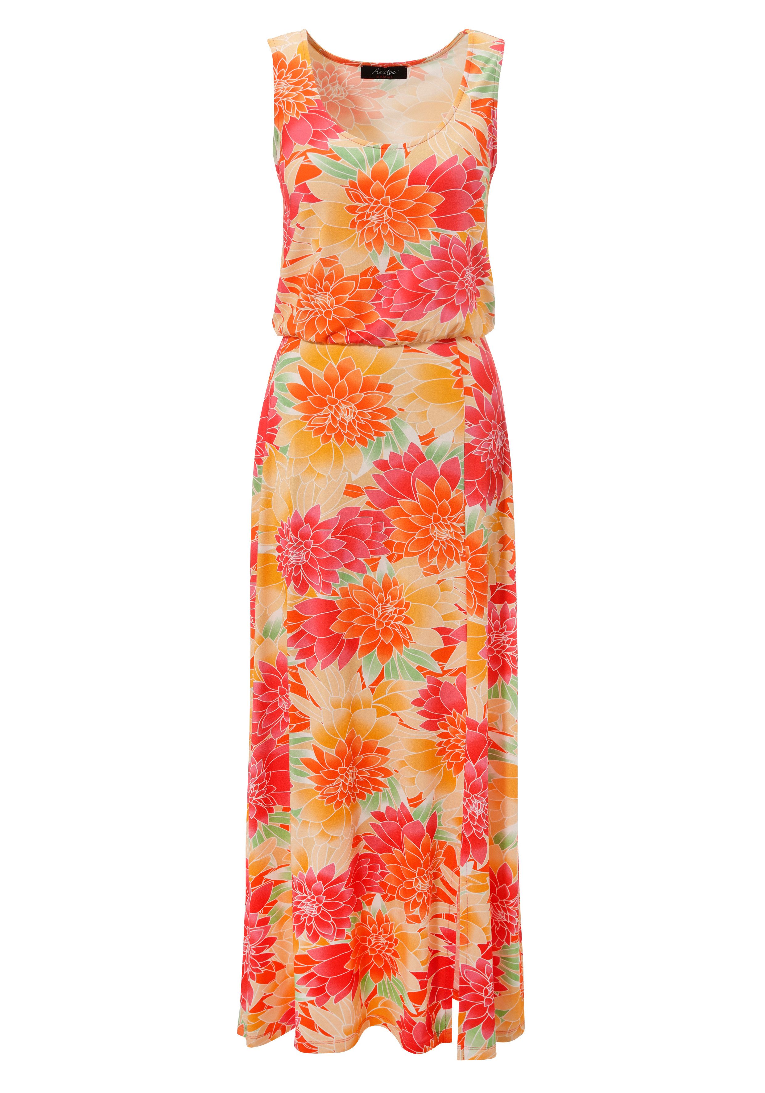 Aniston CASUAL Zomerjurk met grootformaat, kleurrijke bloemen bedrukt - nieuwe collectie