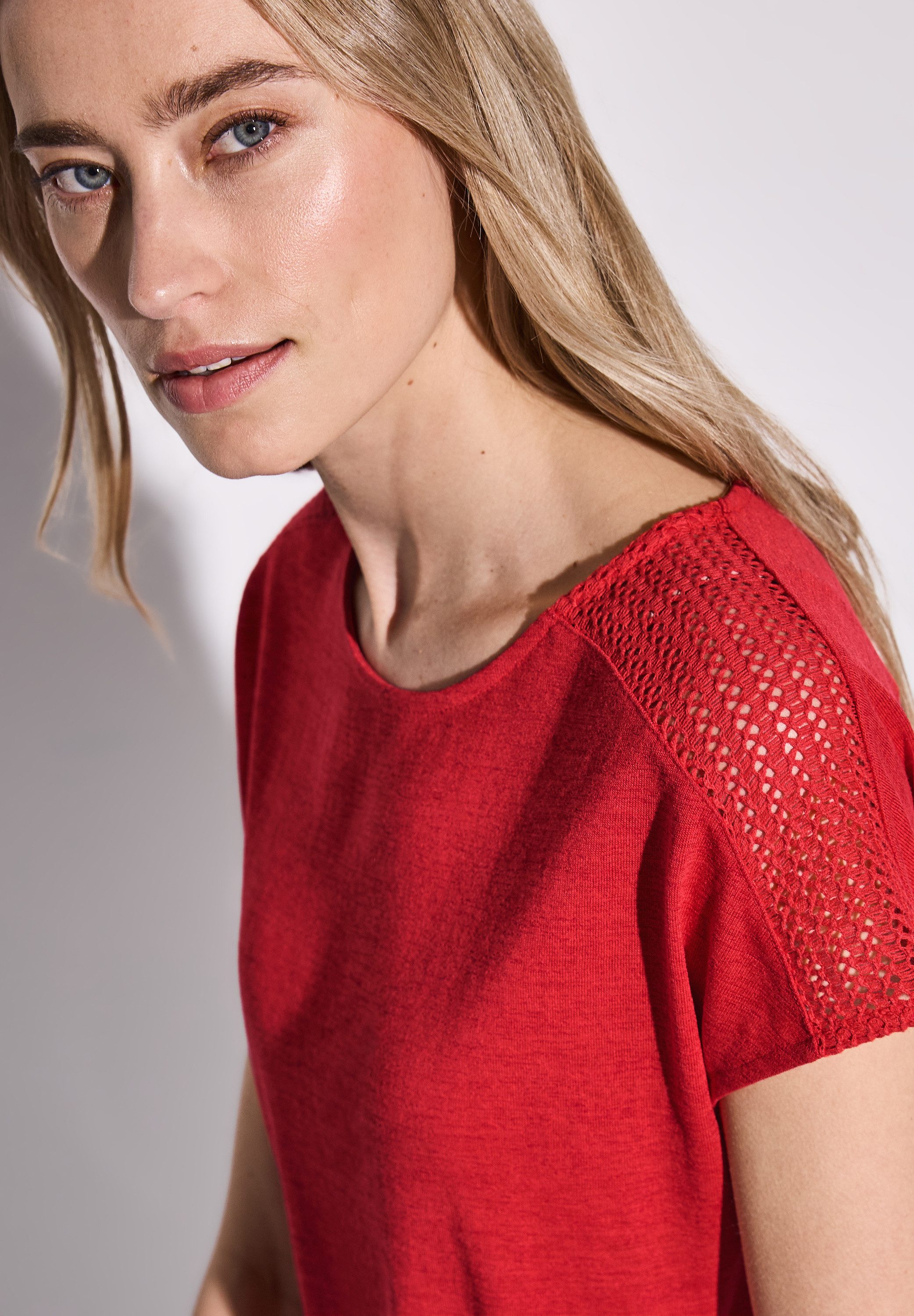 STREET ONE T-shirt met kanten detail