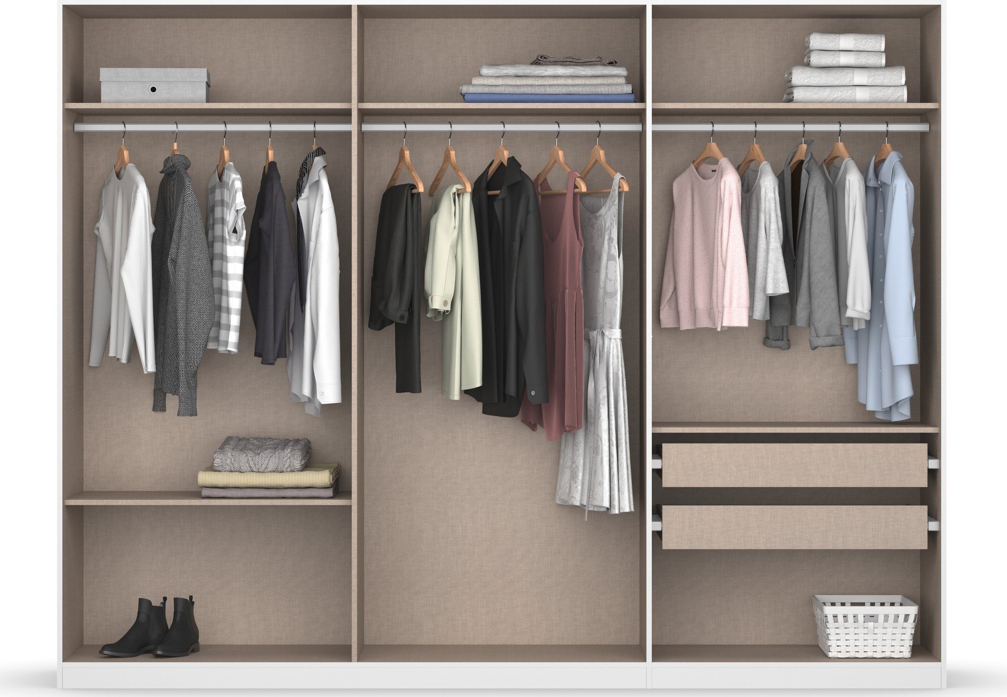 rauch Draaideurkast Kledingkast kast garderobe KOLUNA met decor-front inclusief 2 binnenladen en extra legplanken made in germany