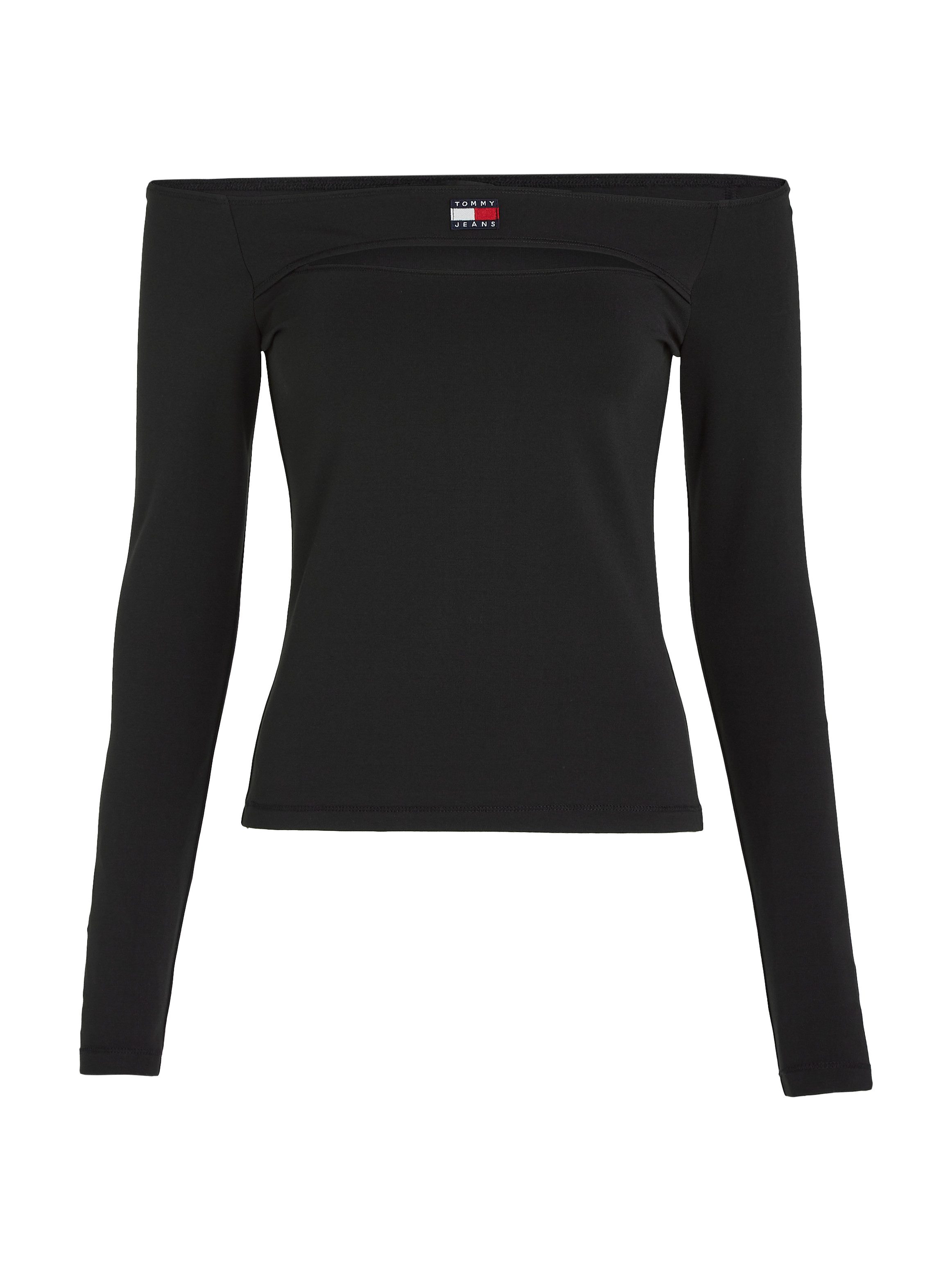 TOMMY JEANS Shirt met lange mouwen TJW SLIM BADGE CUTOUT TOP LS
