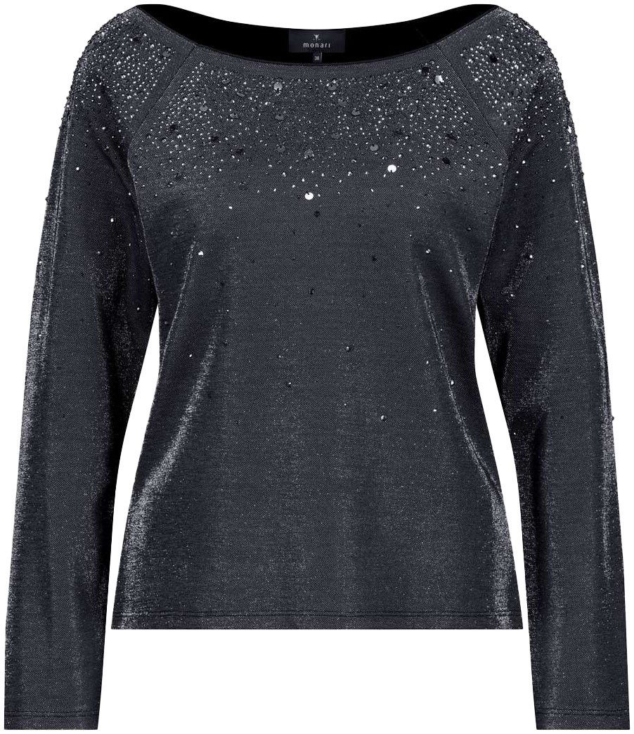 Monari Shirt met ronde hals Shirt lurex + sieraad