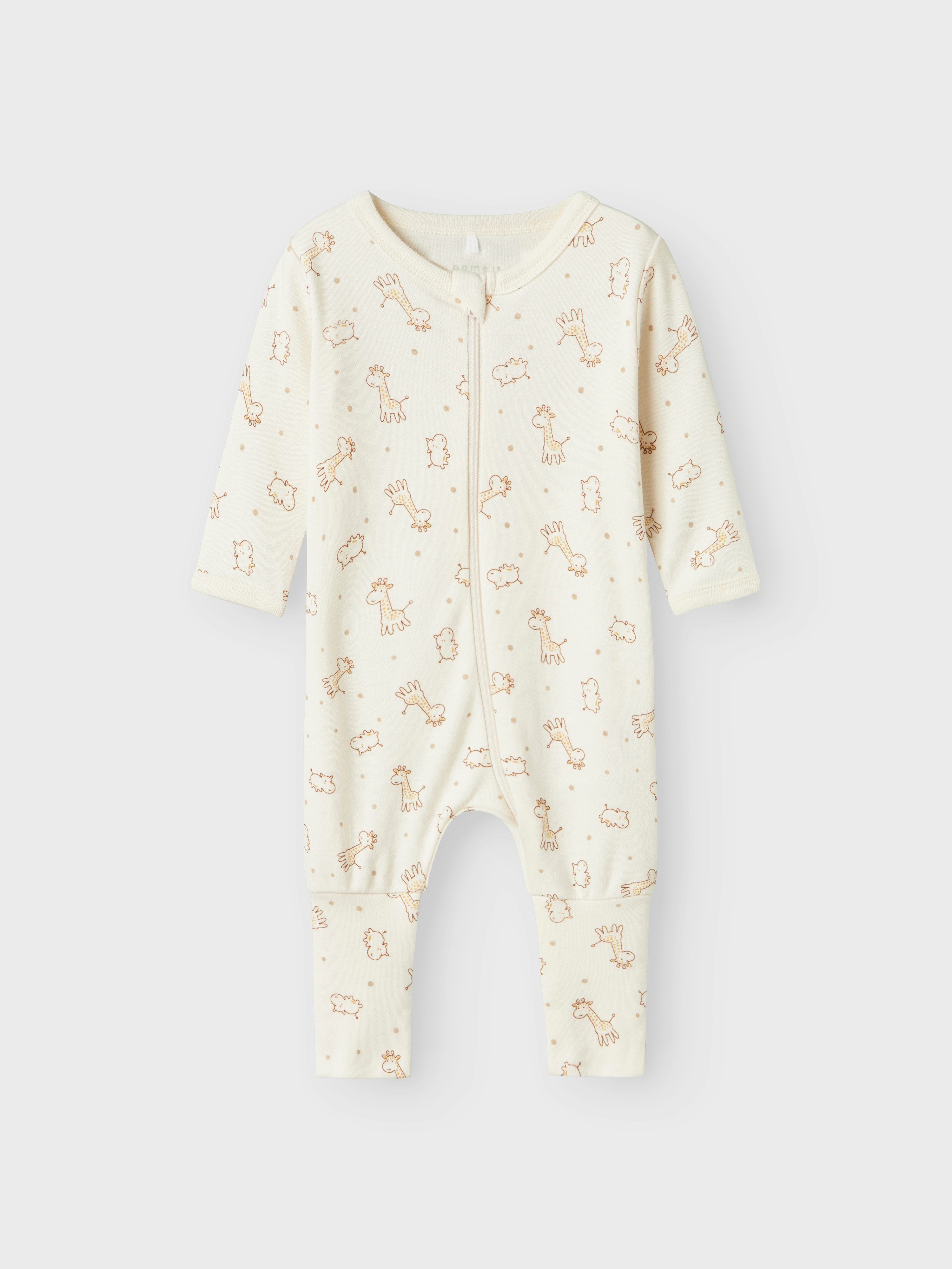 Name It Slaaponesie NBNNIGHTSUIT 2P ZIP FF JET GIRAFFE NOOS (set, 2-delig)