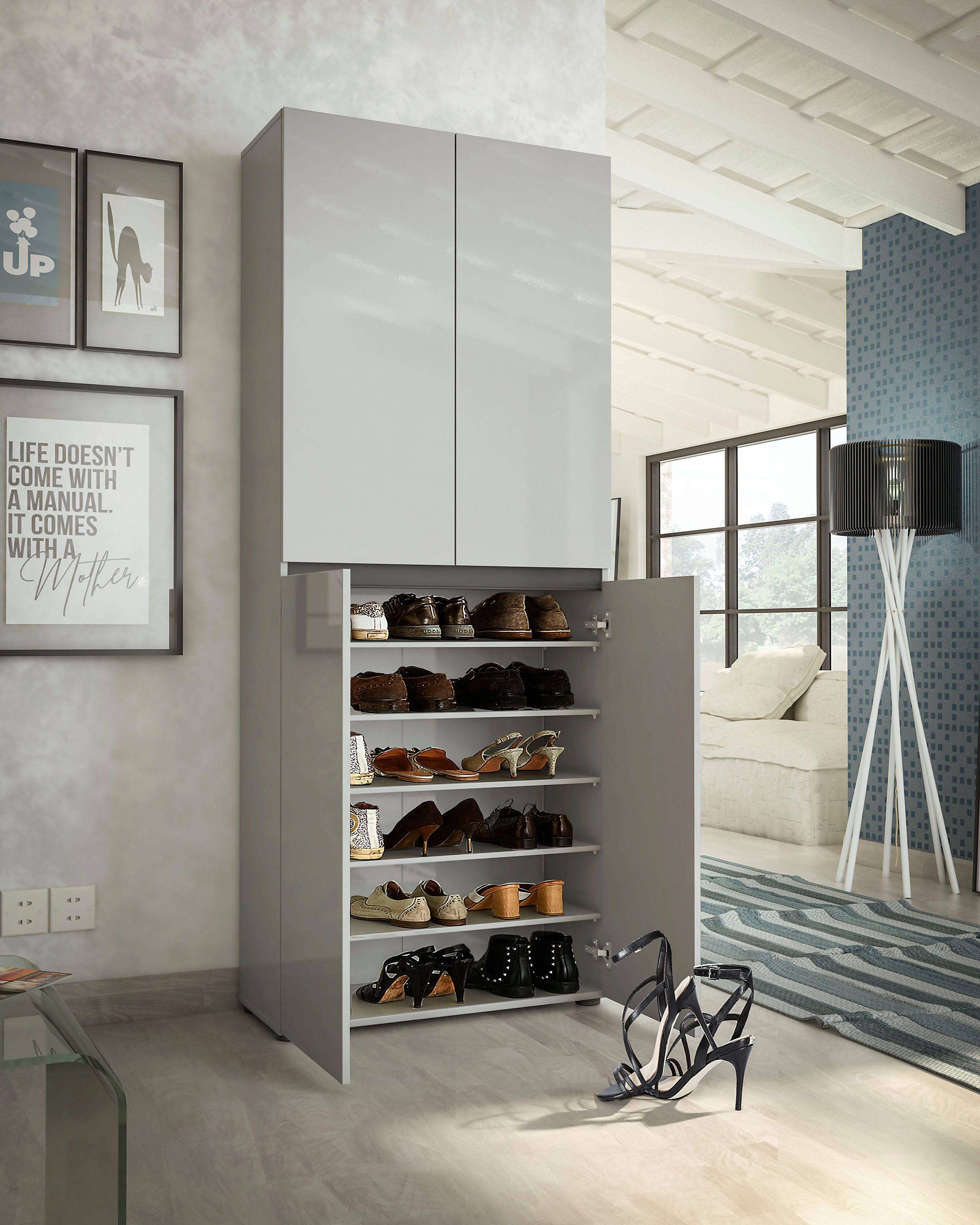 INOSIGN Schoenenkast Mister Breedte 80 cm, hoogte 200 cm, keerbare lijst