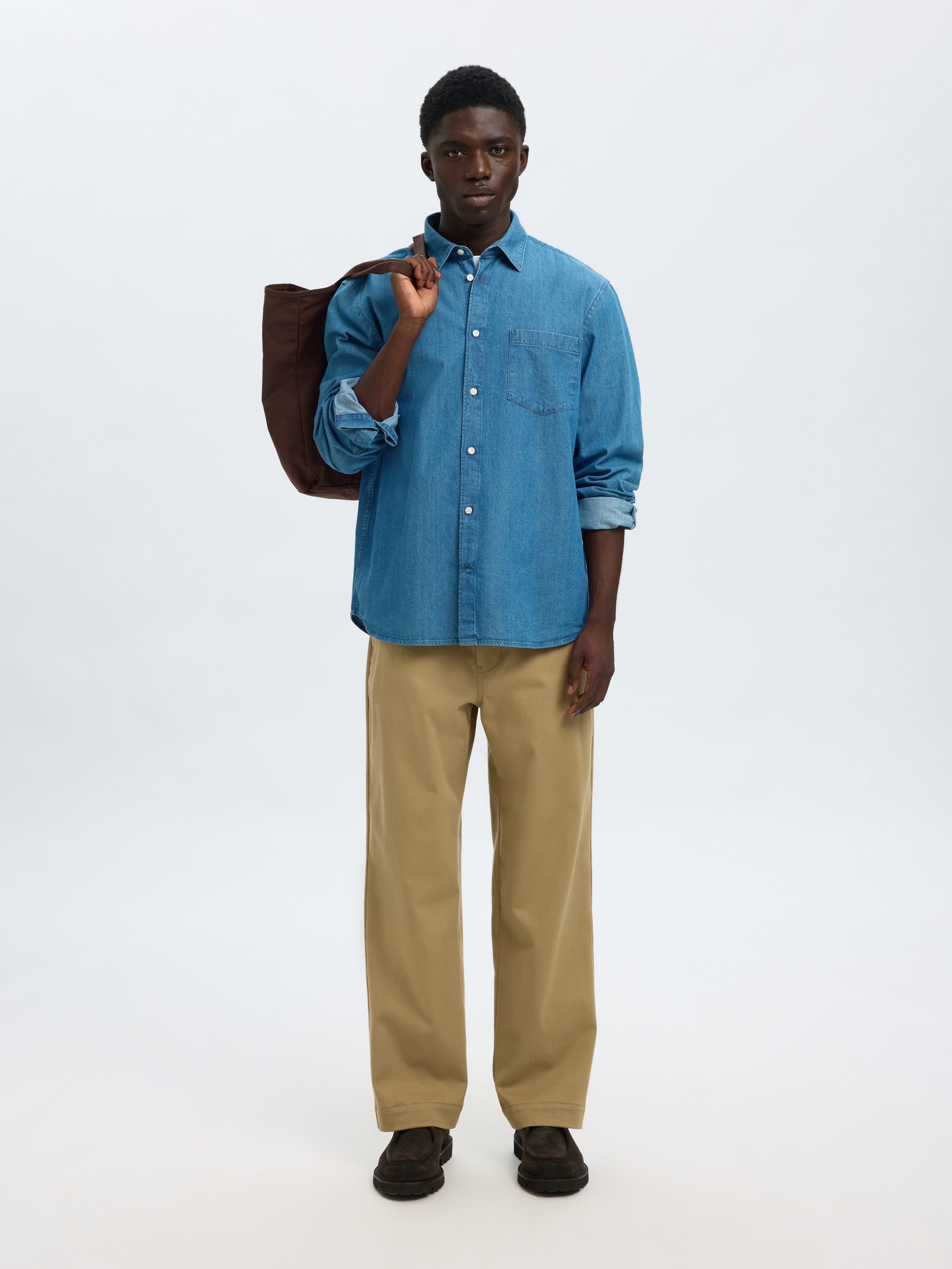SELECTED HOMME Overhemd met lange mouwen SLHREGCARLO DENIM LS SHIRT NOOS