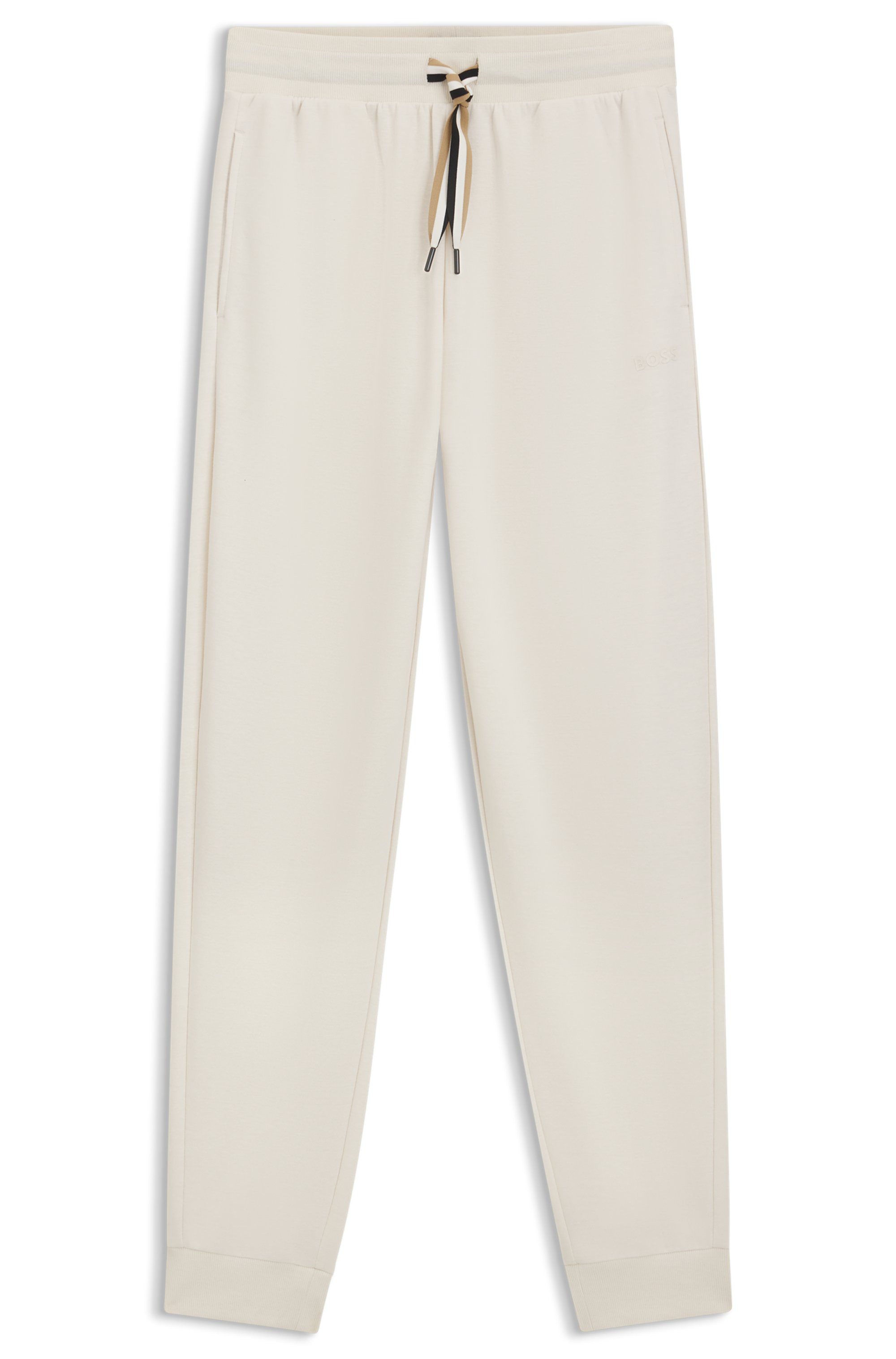 BOSS Relaxbroek CP Stripe_Pants Cuff met contrastkleurige koord