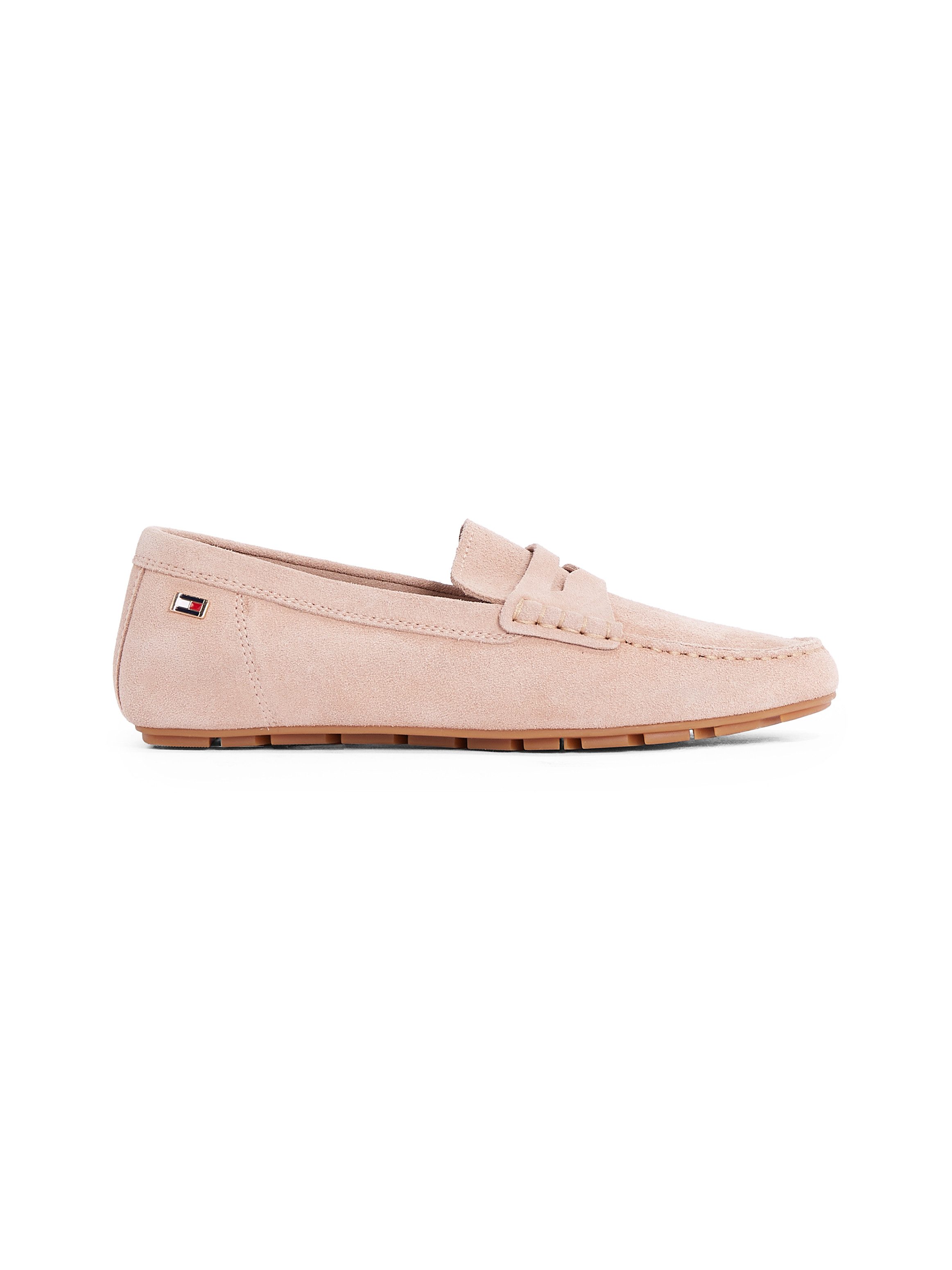 Tommy Hilfiger Instappers FLAG SOFT SUEDE DRIVER LOAFER , instapschoen, comfortabele schoen, moccasin, flats met modieuze decoratieve sluiting