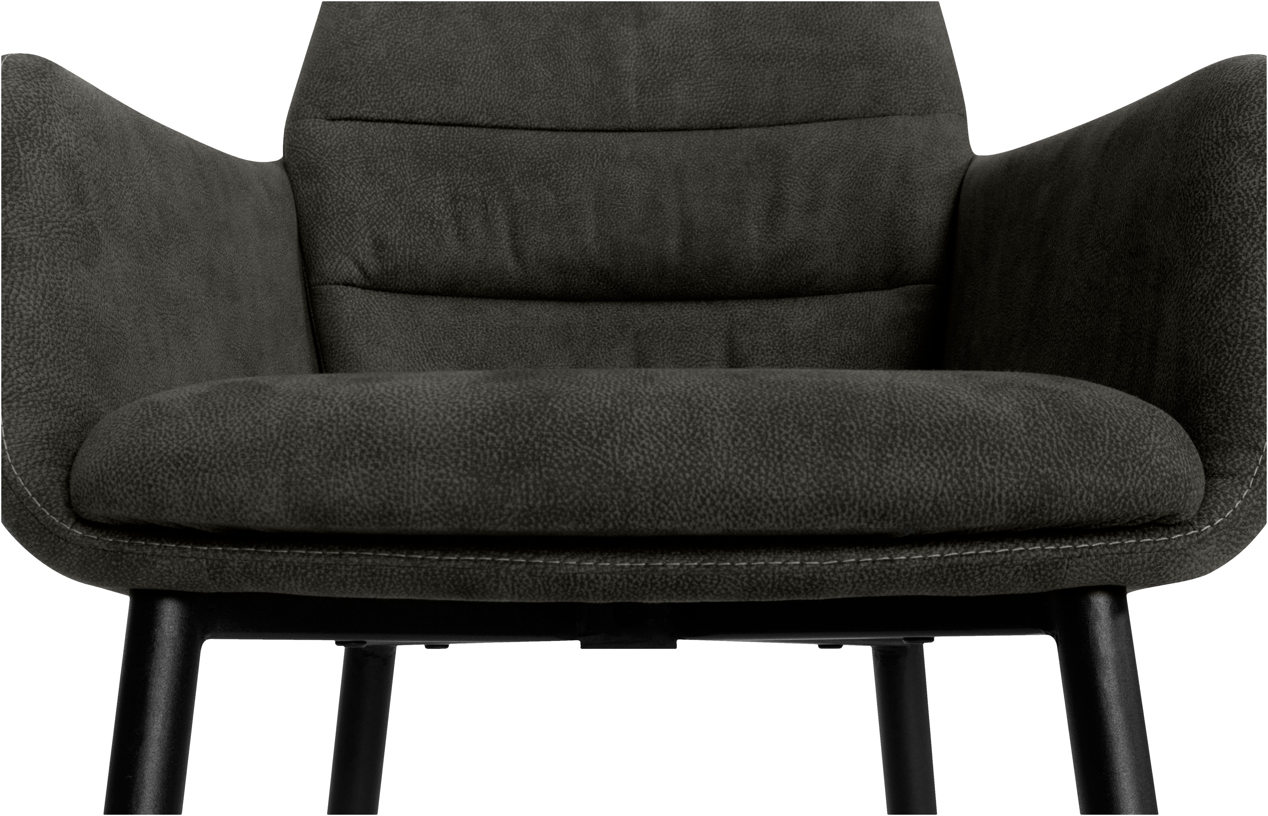 OMG Design Stoel met armleuningen Bailey Schalenstoel, eetkamerstoel, onderhoudsvriendelijke bekleding