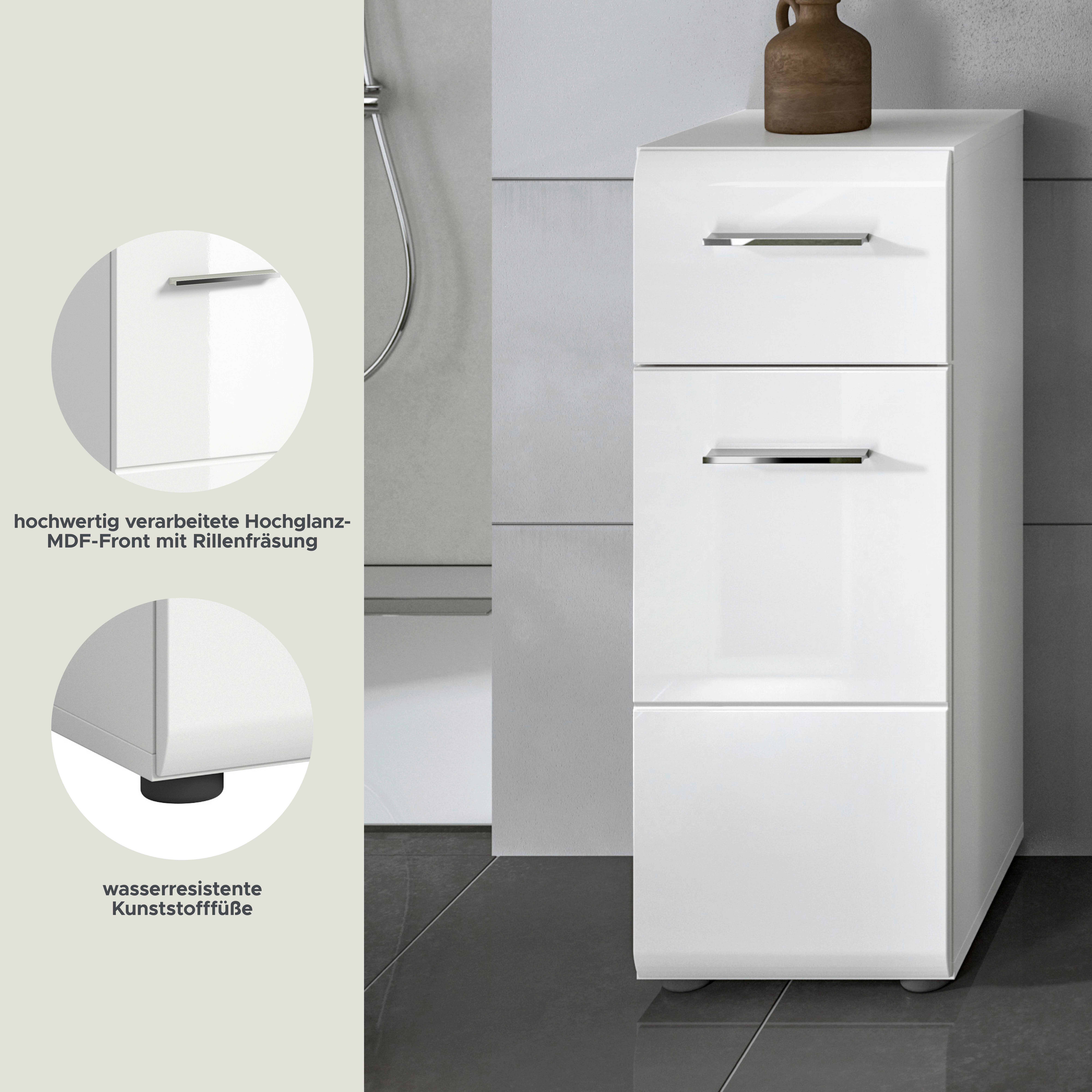 INOSIGN Onderkast FLORENZ, TOPSELLER!, Hoogte 80 cm, 1 deur, 1 lade Deuraanslag verwisselbaar, hoogwaardige MDF front, badkamerkast, bad