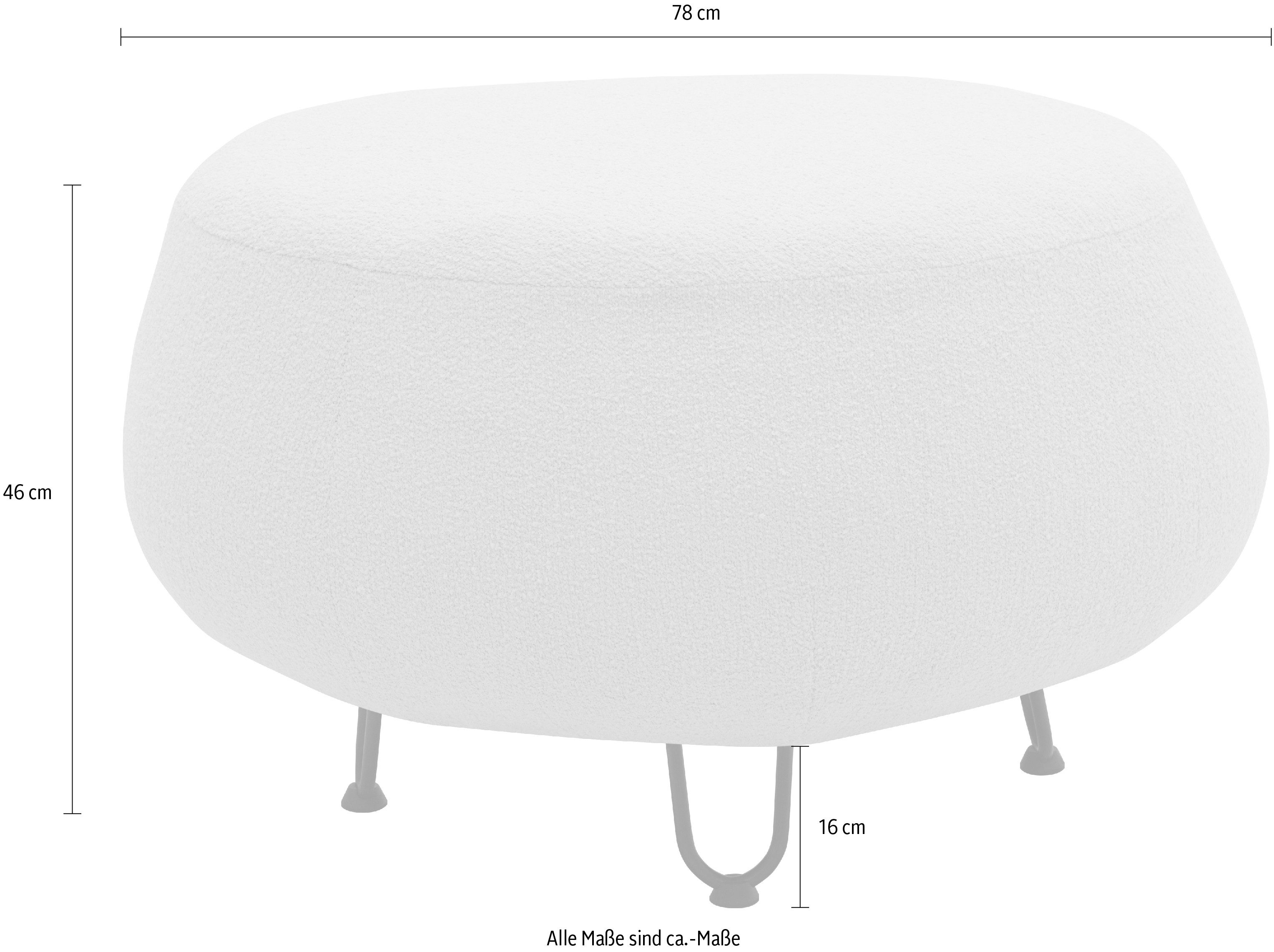 DOMO collection Hocker Poika, op hoge poten Ronde en mooie poef, bekleding van imitatiebont, diameter 78 cm