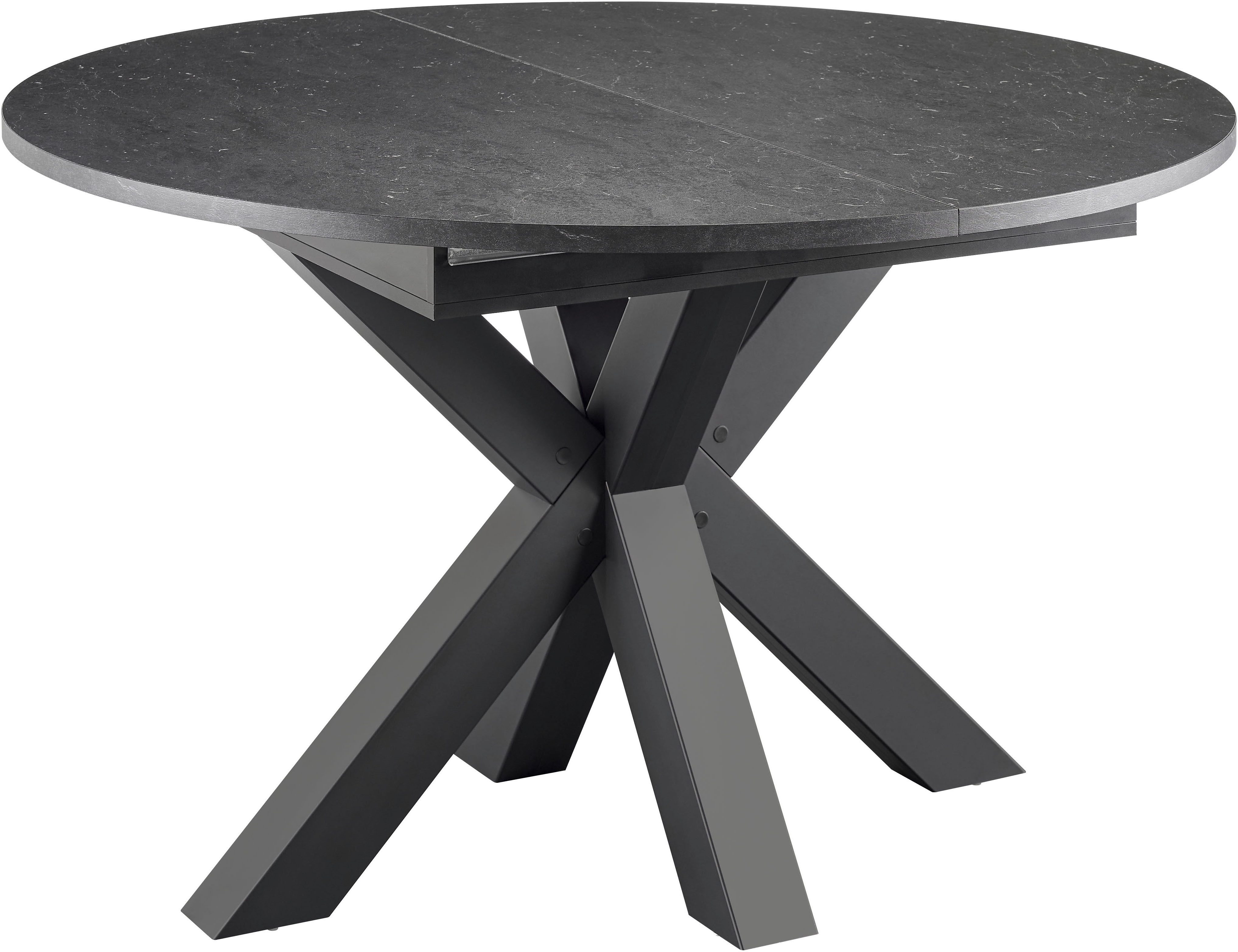 set one by Musterring Eettafel New Atlanta met ronde plaat, uitschuifbaar, stervoet, afmetingen ø130 cm (170x130 cm)
