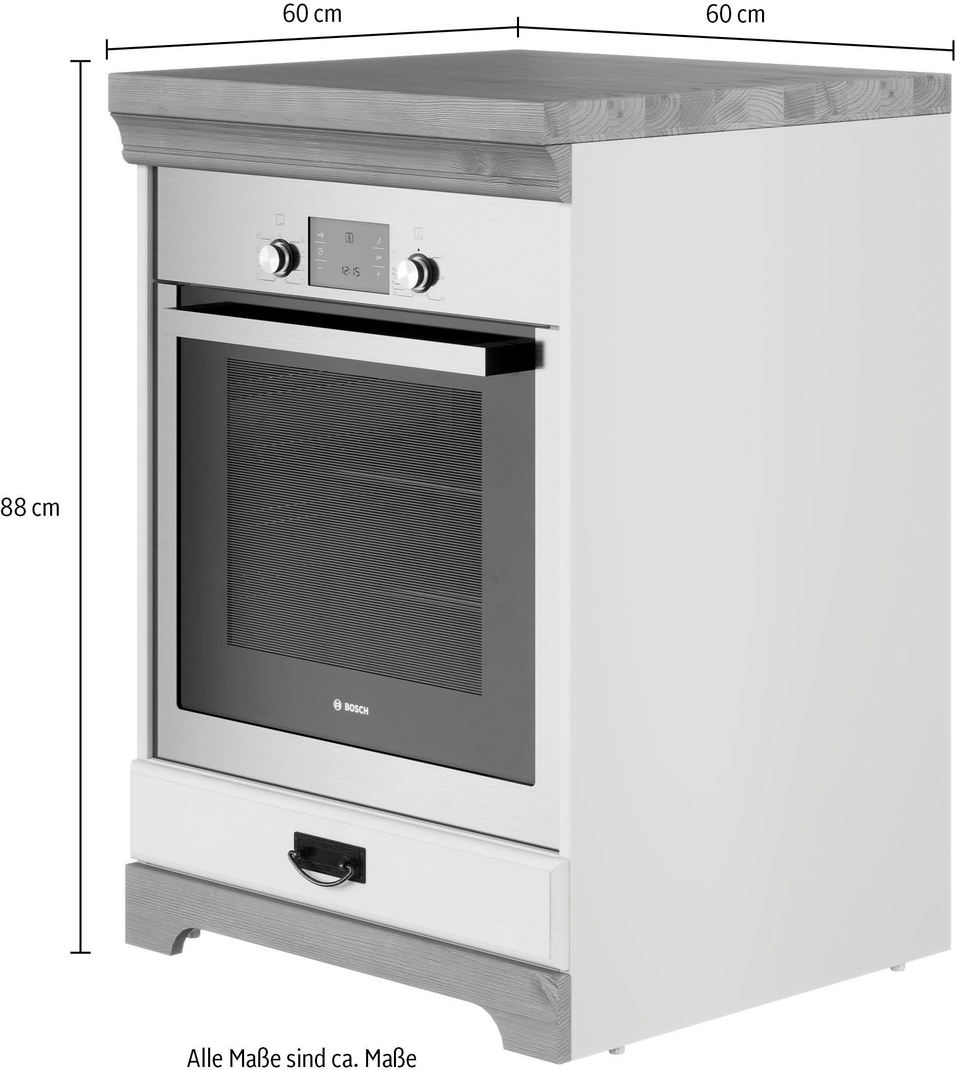 Home affaire Ombouwkast voor oven Rügen Breedte 60 cm, massief grenen, nismaat fornuis B/D/H 56,7/54,2/60,5 cm