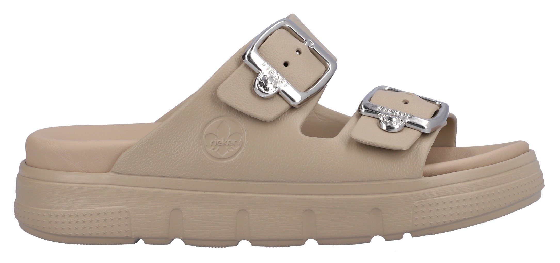 Rieker Slippers , plateau, zomerschoen, slippers in breedte g (=wijd)