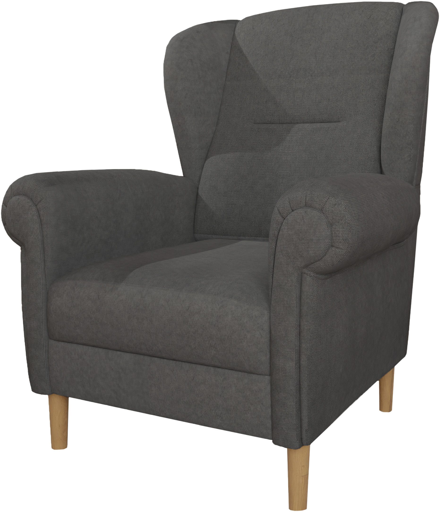 Home affaire Oorfauteuil OSTIANO BxDxH: 80x82x98 cm, fauteuil Uniek stuk, dikke gebogen armleuningen, effen en geruit