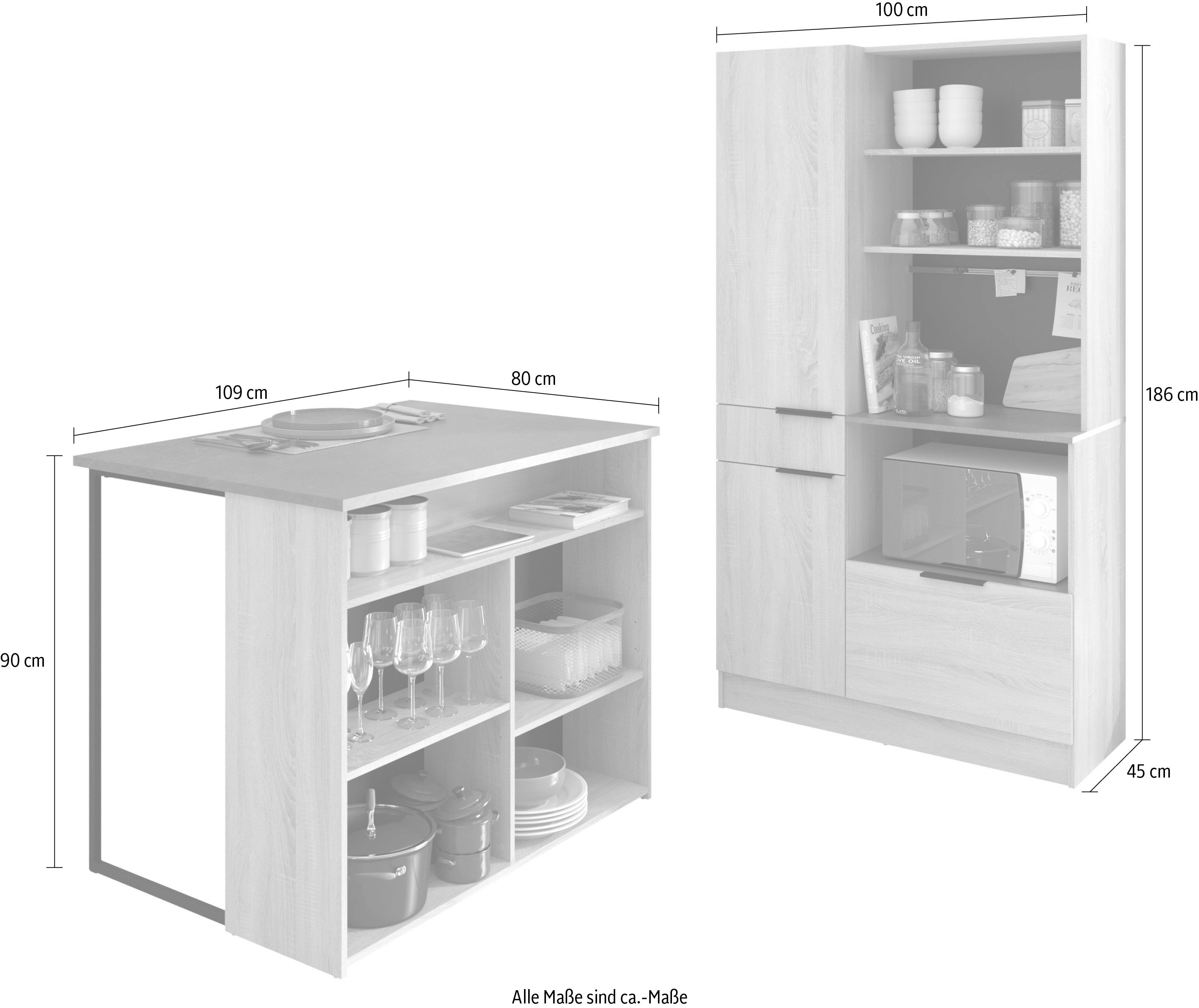 Parisot Kastenset Fumay veel opbergruimte, kabeldoorvoer (set, 2-delig)