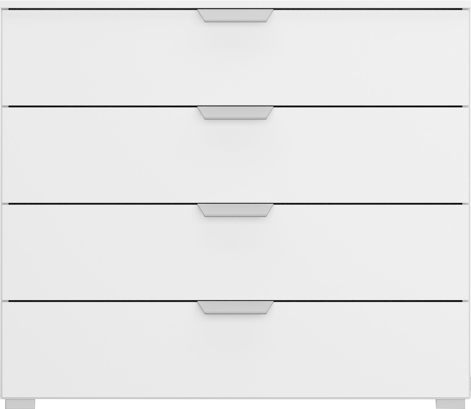 rauch Ladekast Sideboard ORIAS met decor- of hoogglansfront met 4 lades en 2 deuren en metalen grepen made in germany