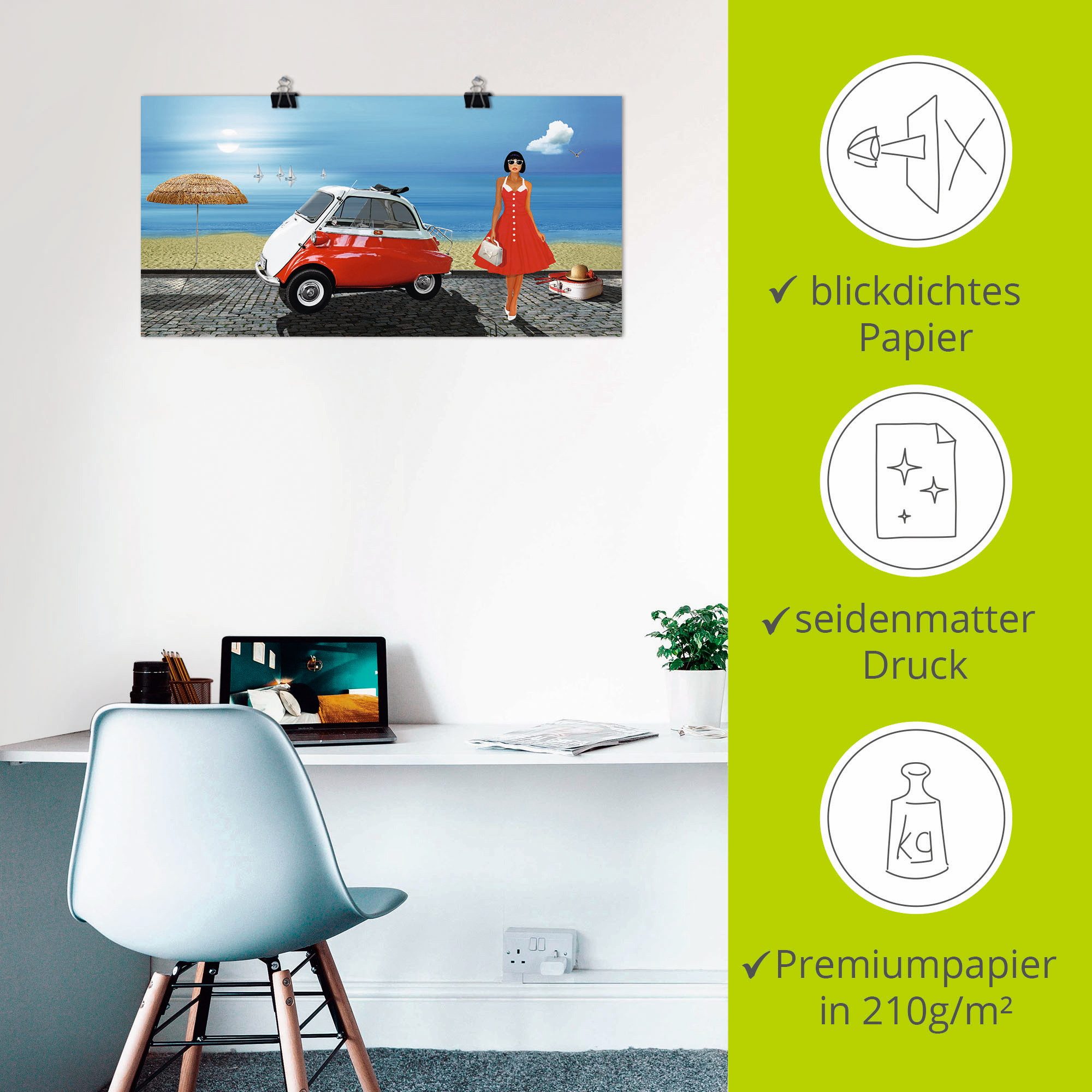 Artland Poster Vakantie in de jaren 60 als artprint op linnen, muursticker of poster in verschillende maten