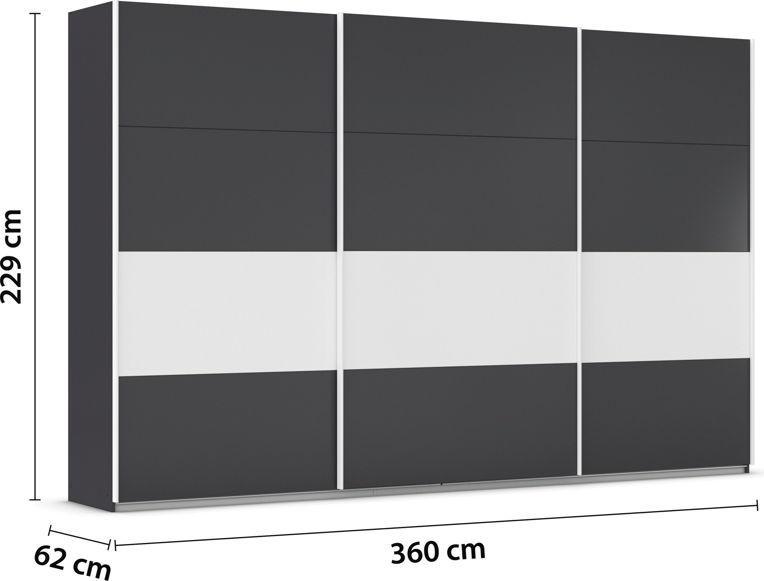 rauch Schuifdeurkast Kledingkast Kast Garderobe CORTONA inclusief indeling, 2 stoffen dozen en extra planken