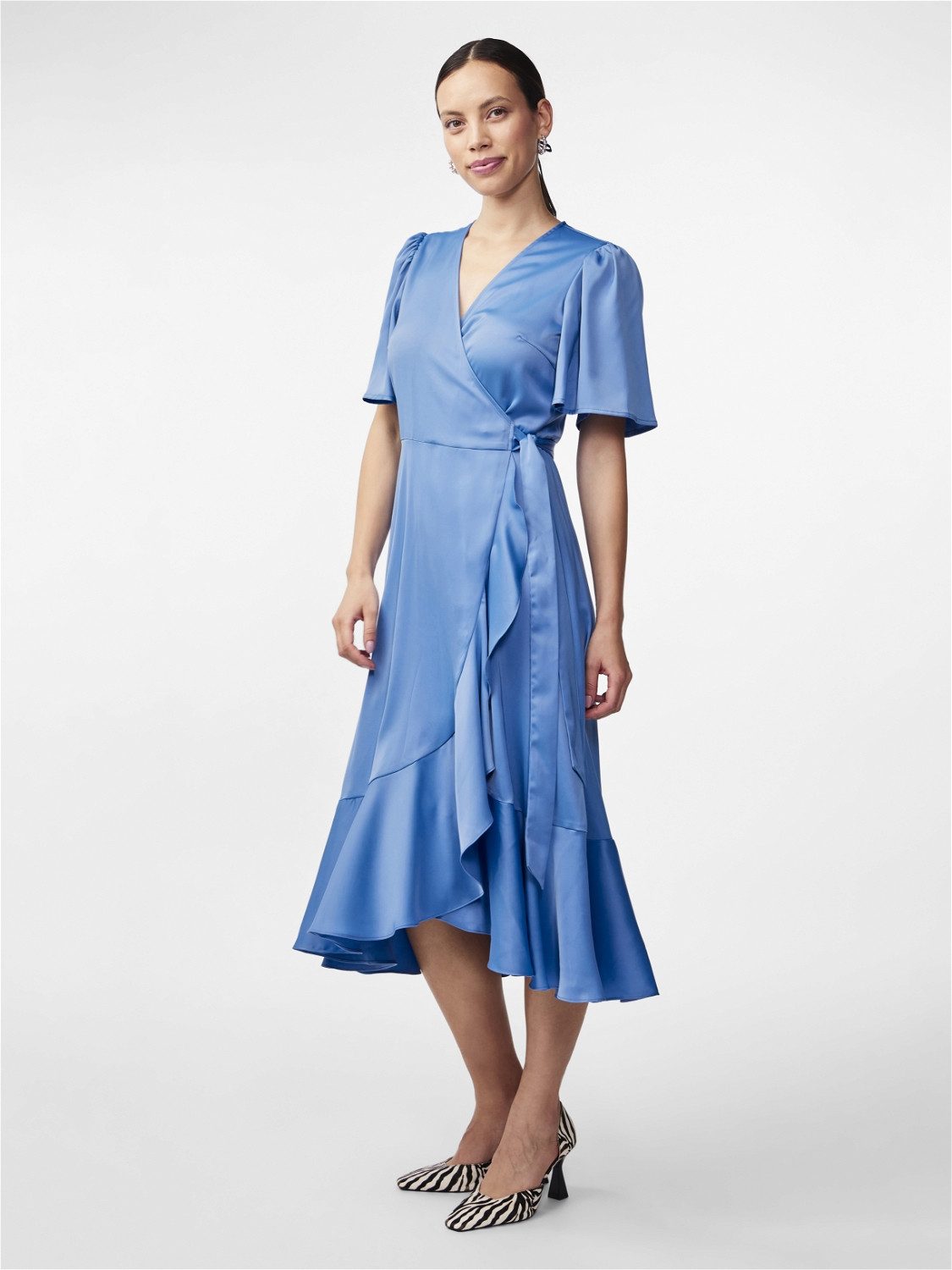 Y.A.S Wikkeljurk YASTHEA 2/4 MIDI WRAP DRESS S. NOOS