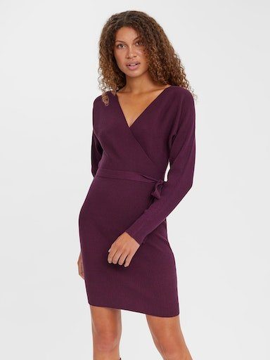 Vero Moda Gebreide jurk VMHOLLYREM LS V-NECK DRESS GA NOOS