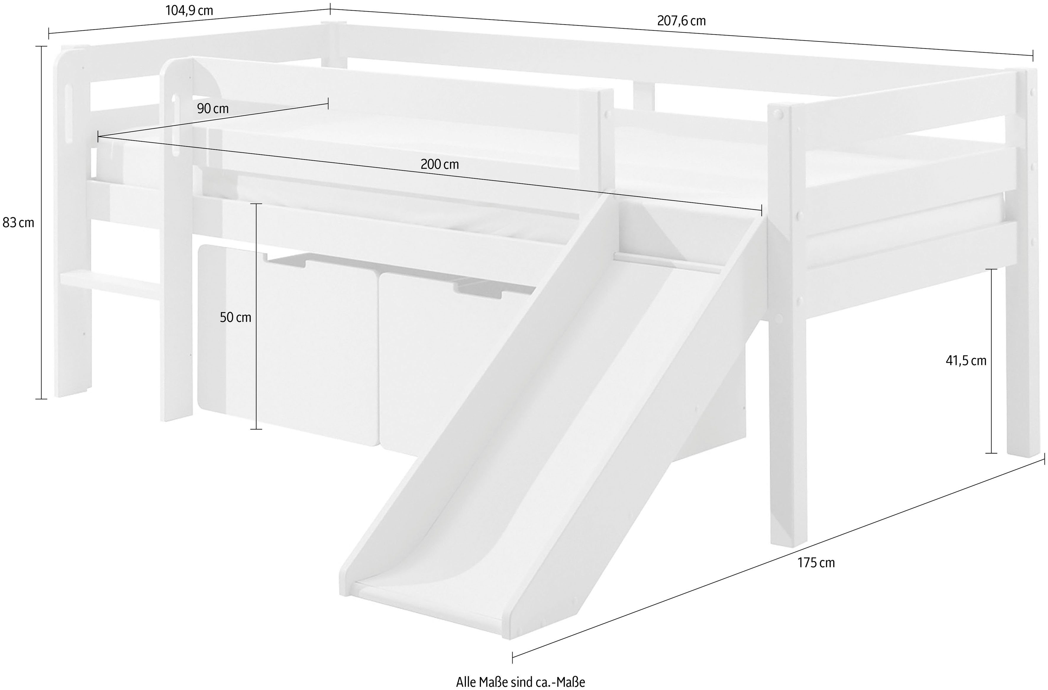 Vipack Speelbed Vipack Pino Laag speelbed met LF 90x 200 cm, naar keuze met hangrekje