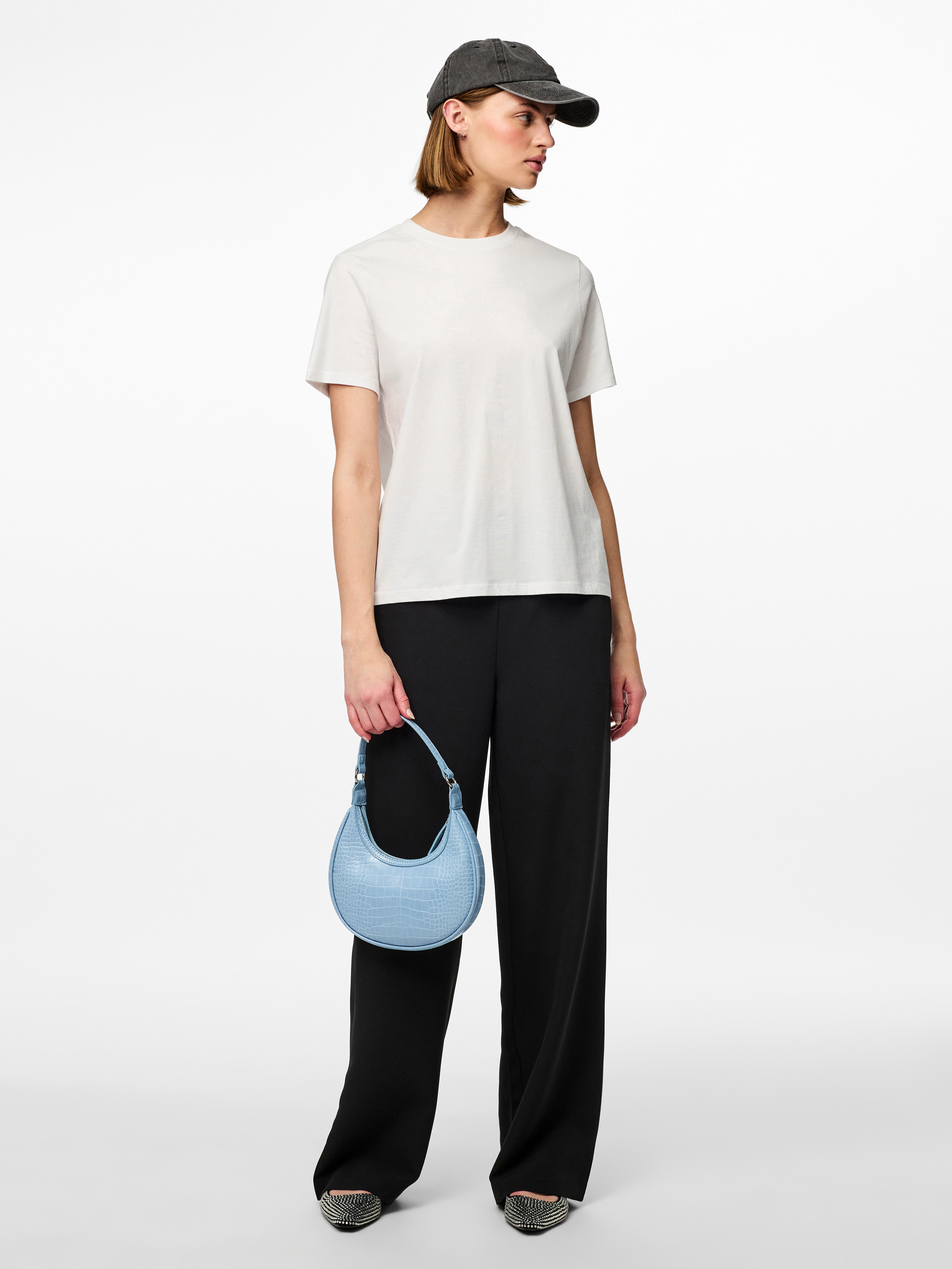 pieces Pantalon PCBOSELLA HW WIDE PLAIN PANT NOOS