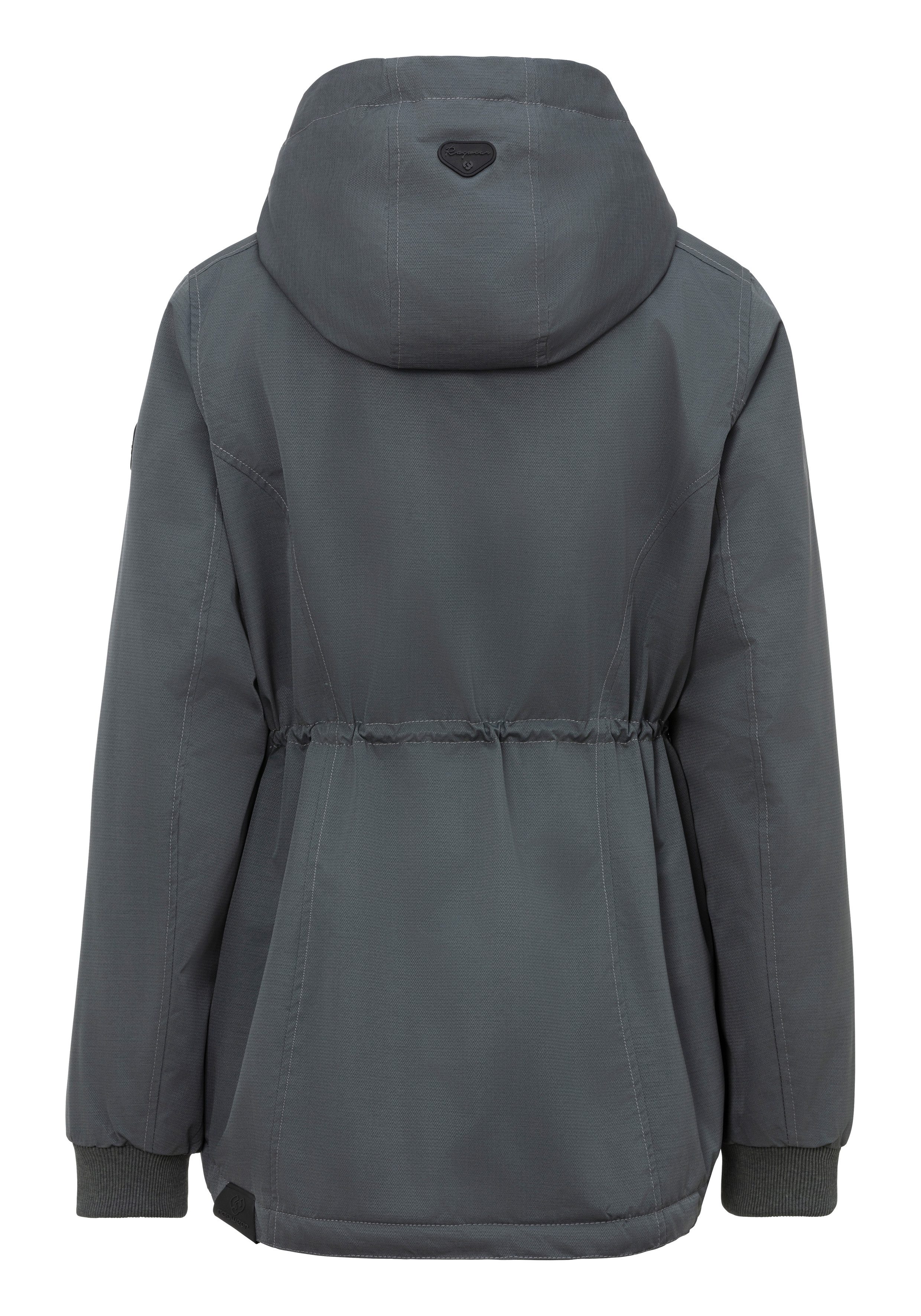 Ragwear Outdoorjack DOWEY WARM licht verwarmende overgangsjas met hoge kraag en capuchon
